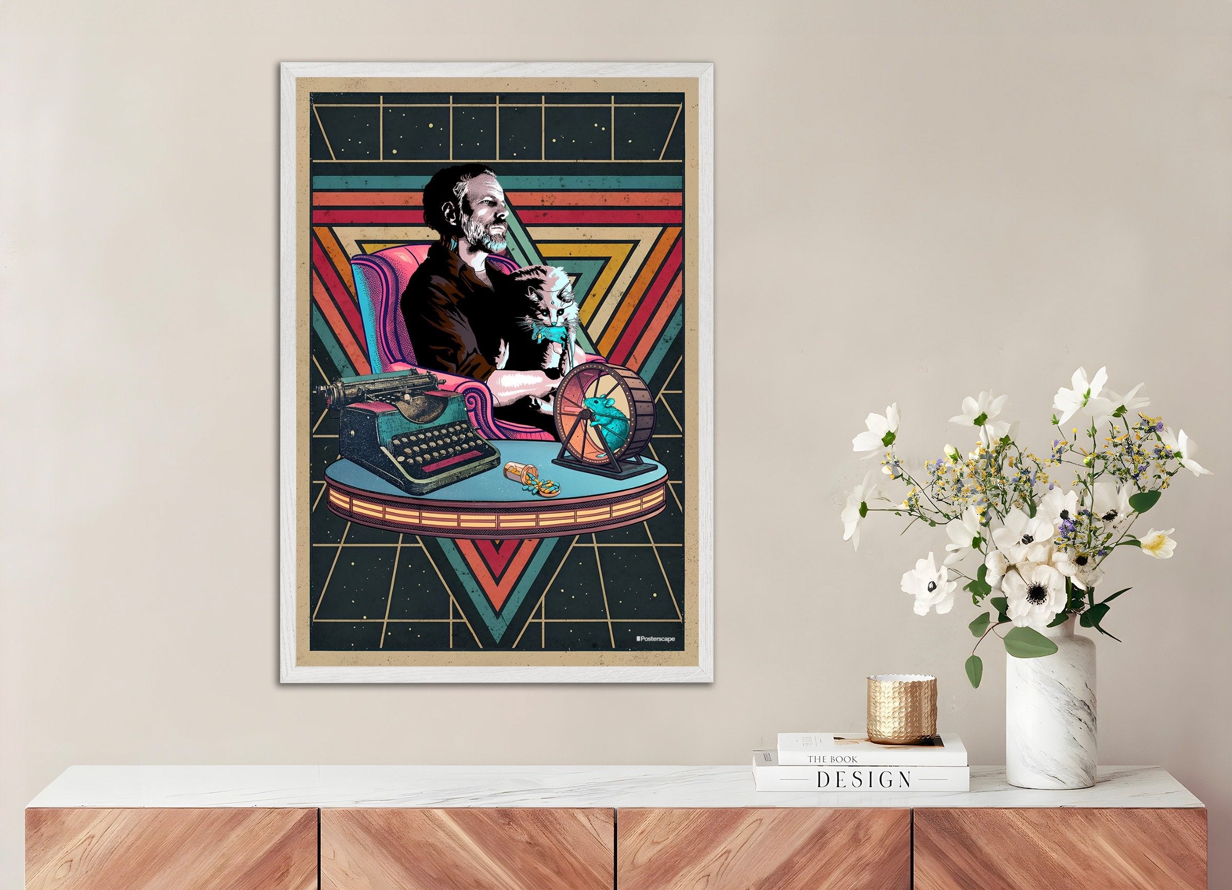 Impressão de arte com citação de Philip K. Dick - "Estou Vivo E Você Está Morto" - Pôster Retro de Ficção Científica Poster