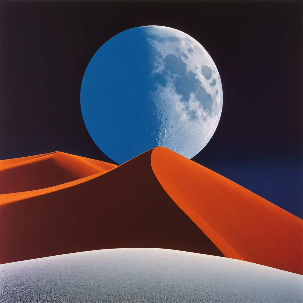 Imagens coloridas e abstratas, capturando composições geométricas em paisagens, Lua - Pôster