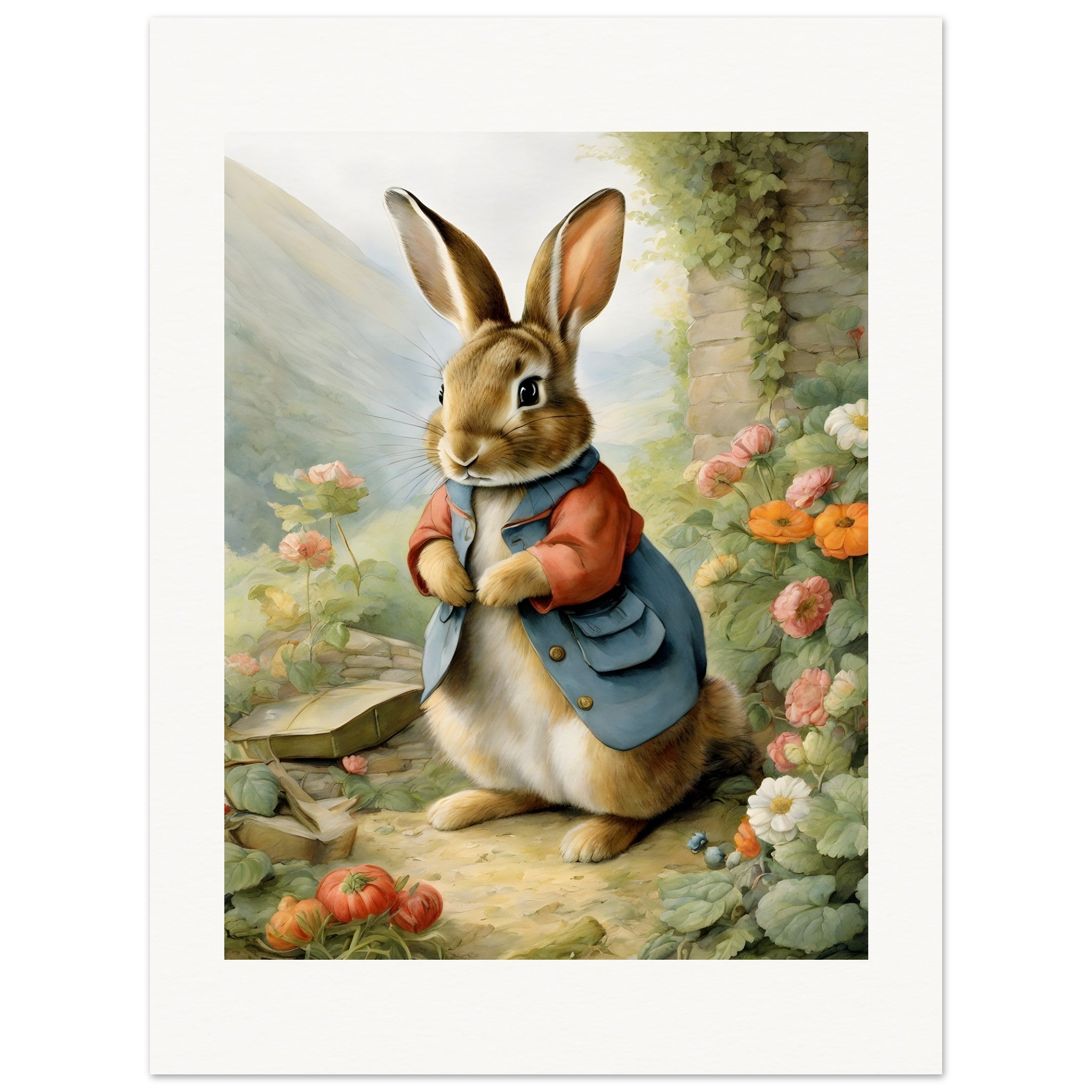 Contos encantadores, aquarelas britânicas delicadas, Coelho - pôster