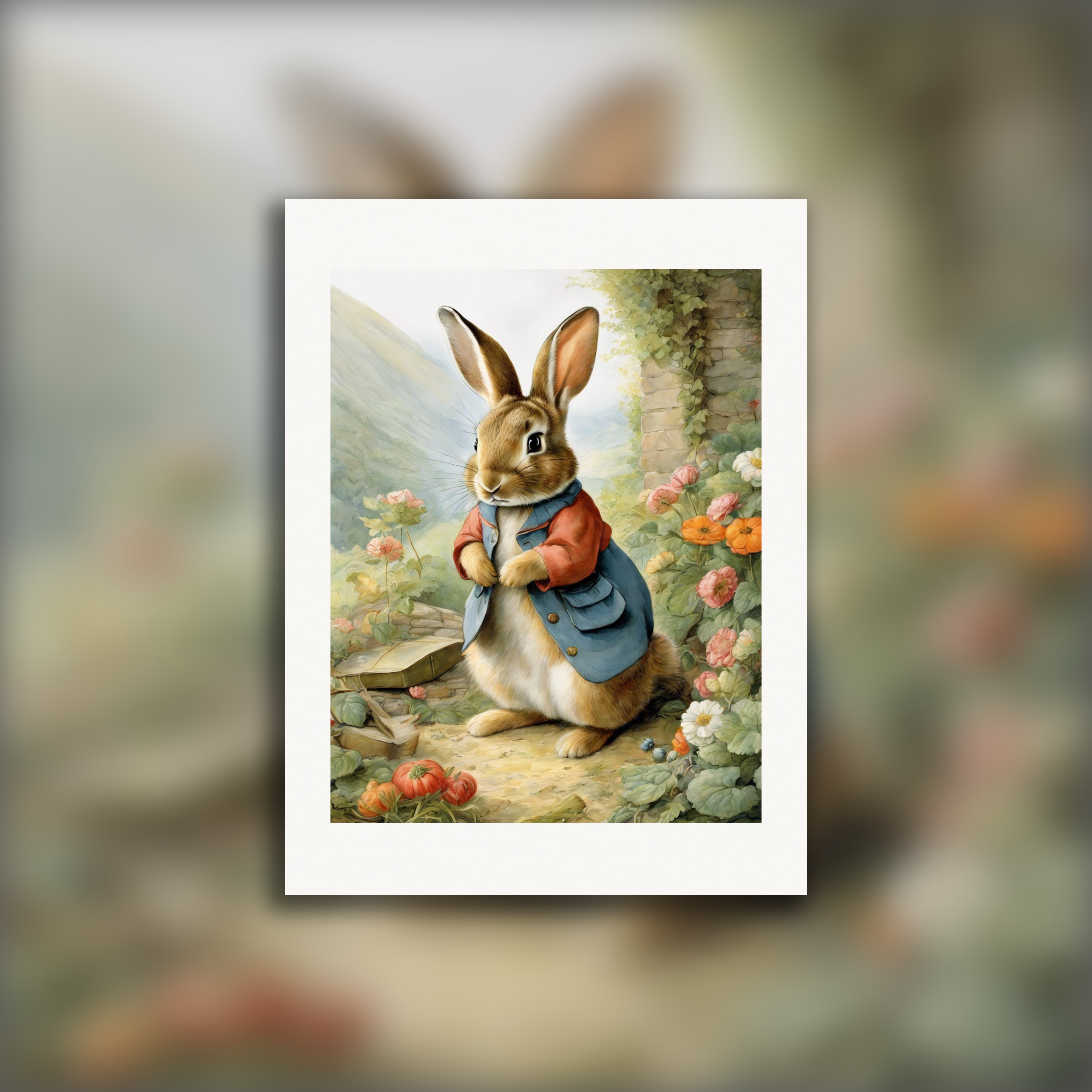 Contos encantadores, aquarelas britânicas delicadas, Coelho - pôster