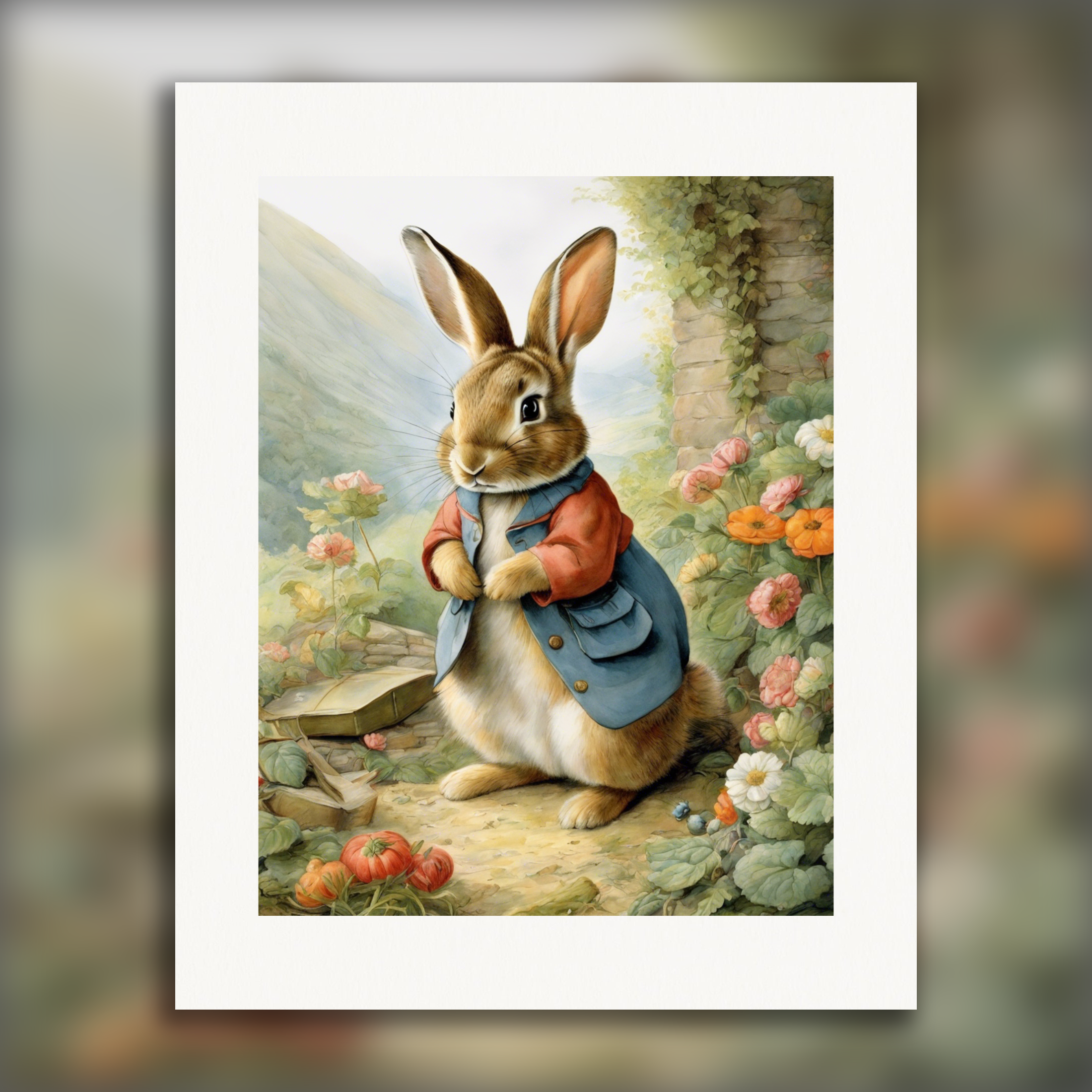 Contos encantadores, aquarelas britânicas delicadas, Coelho - pôster