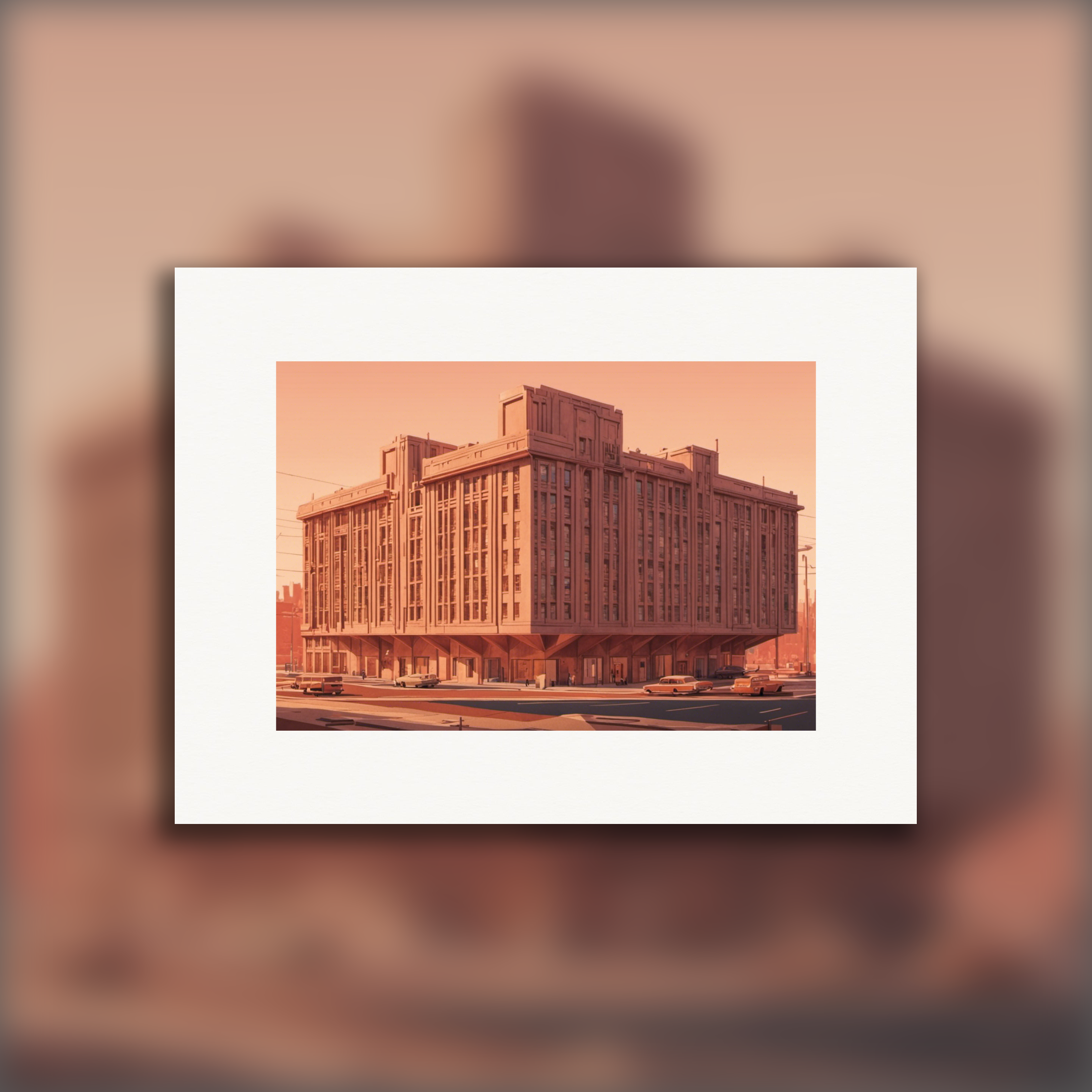 Edifício de arquitetura brutalista - pôster