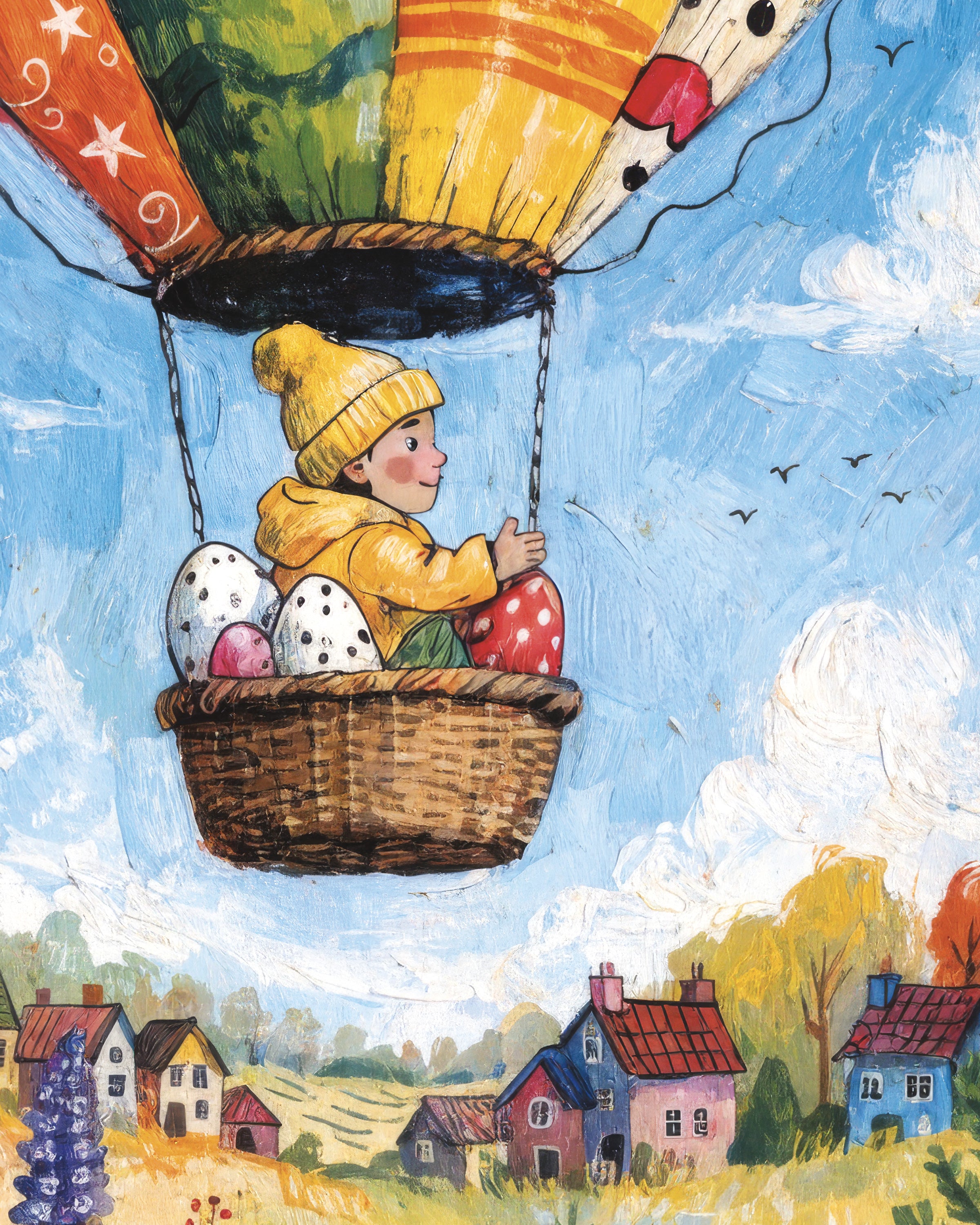 Passeio de Balão de Páscoa com Ovos Pintados Pôster