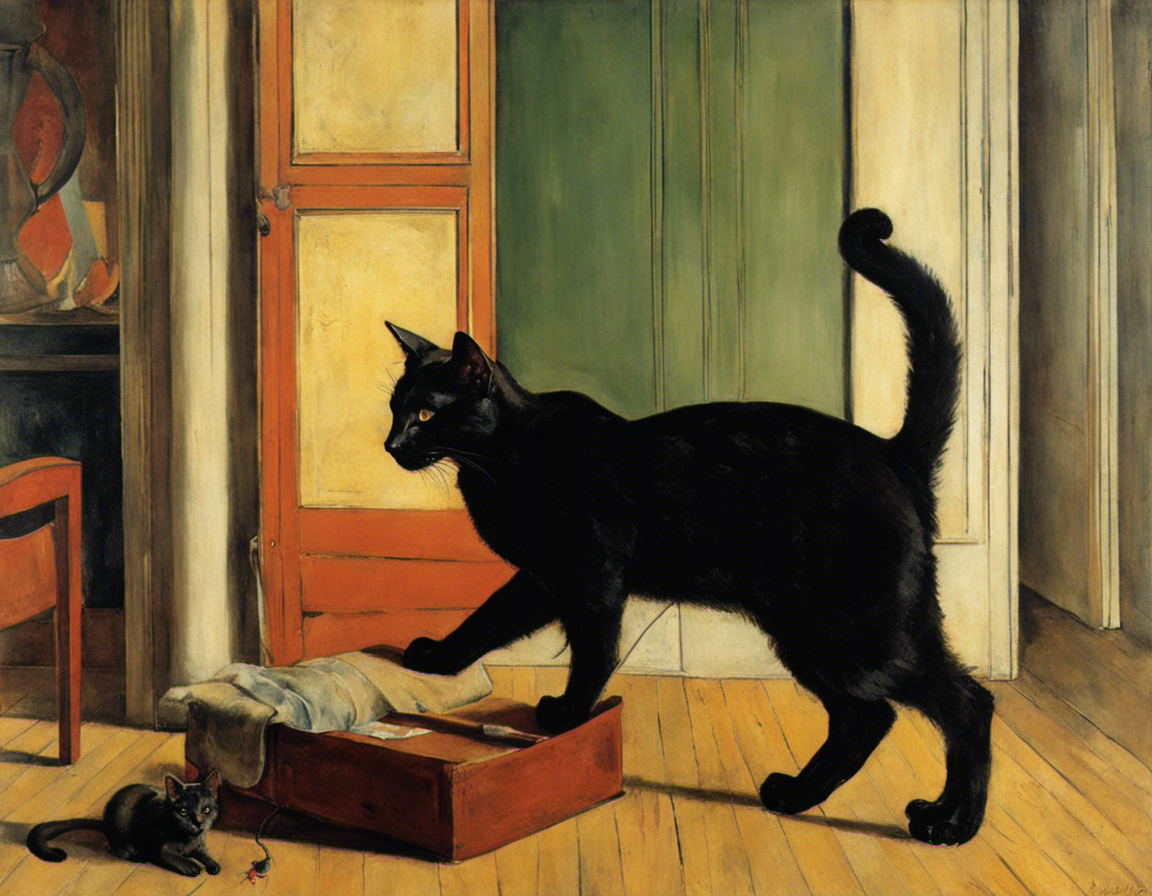 Pintura figurativa francesa, um gato - pôster