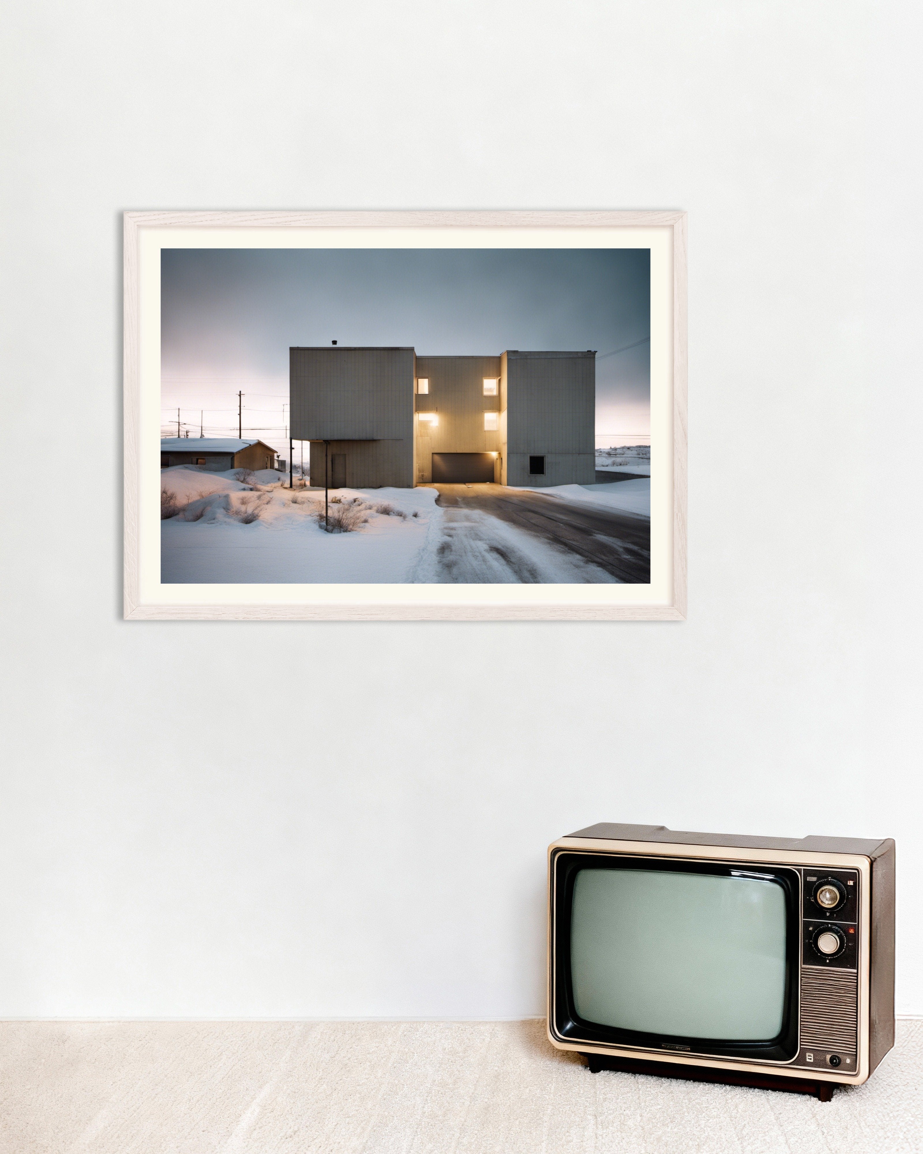 Poster of Abstract urban photographs emphasizing the games of light and shadow - Poster, with white wooden frame