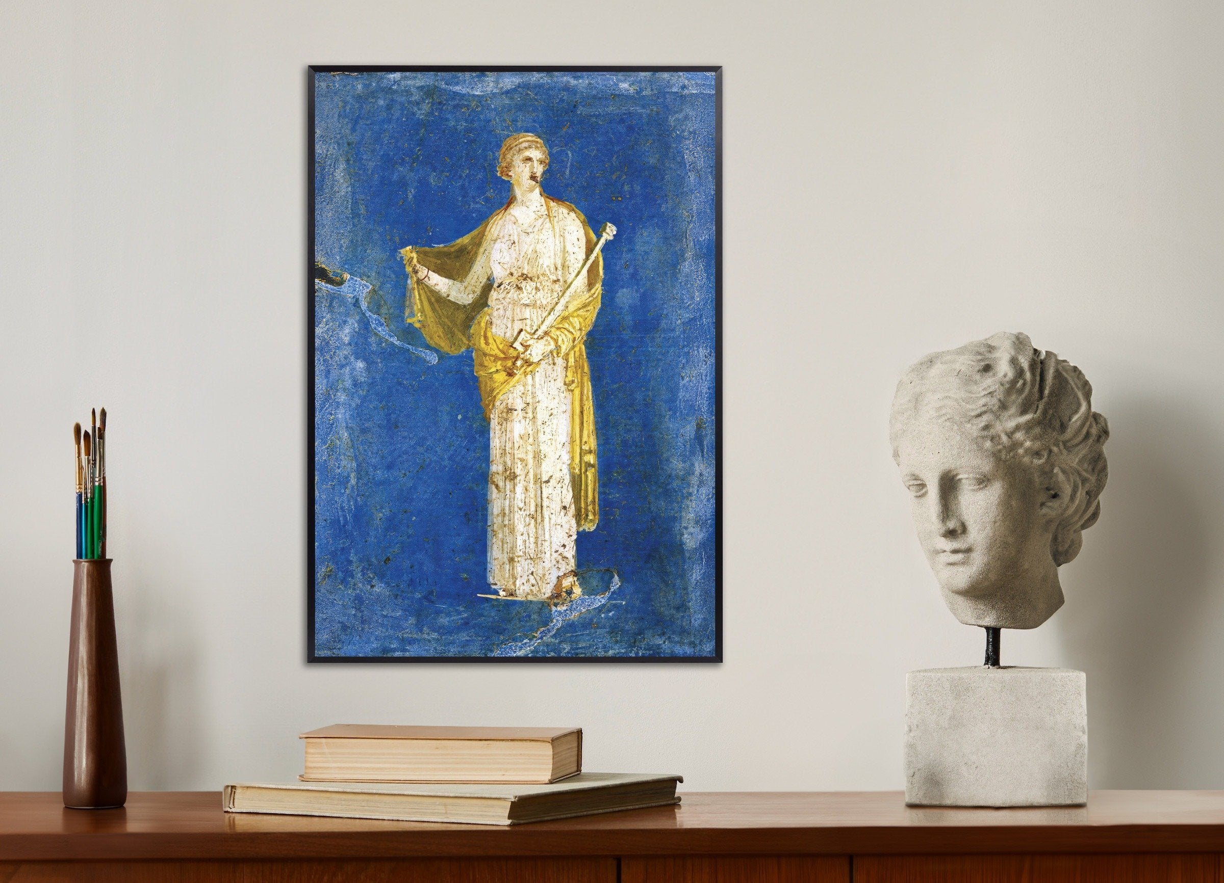 Poster of Ancient fresco of Medea, from Villa Arianna in Stabiae, with metal frame