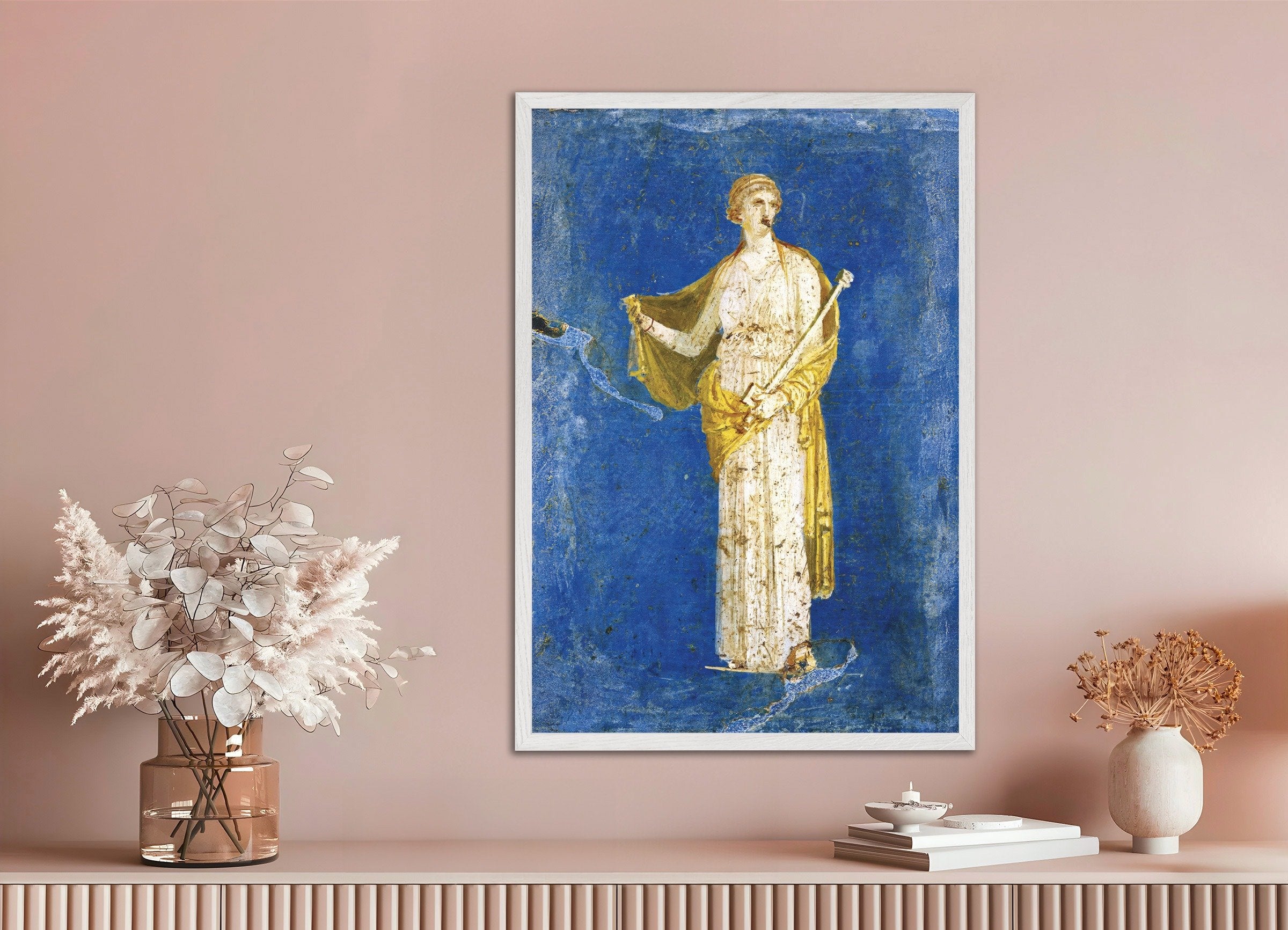 Poster of Ancient fresco of Medea, from Villa Arianna in Stabiae, with white wooden frame