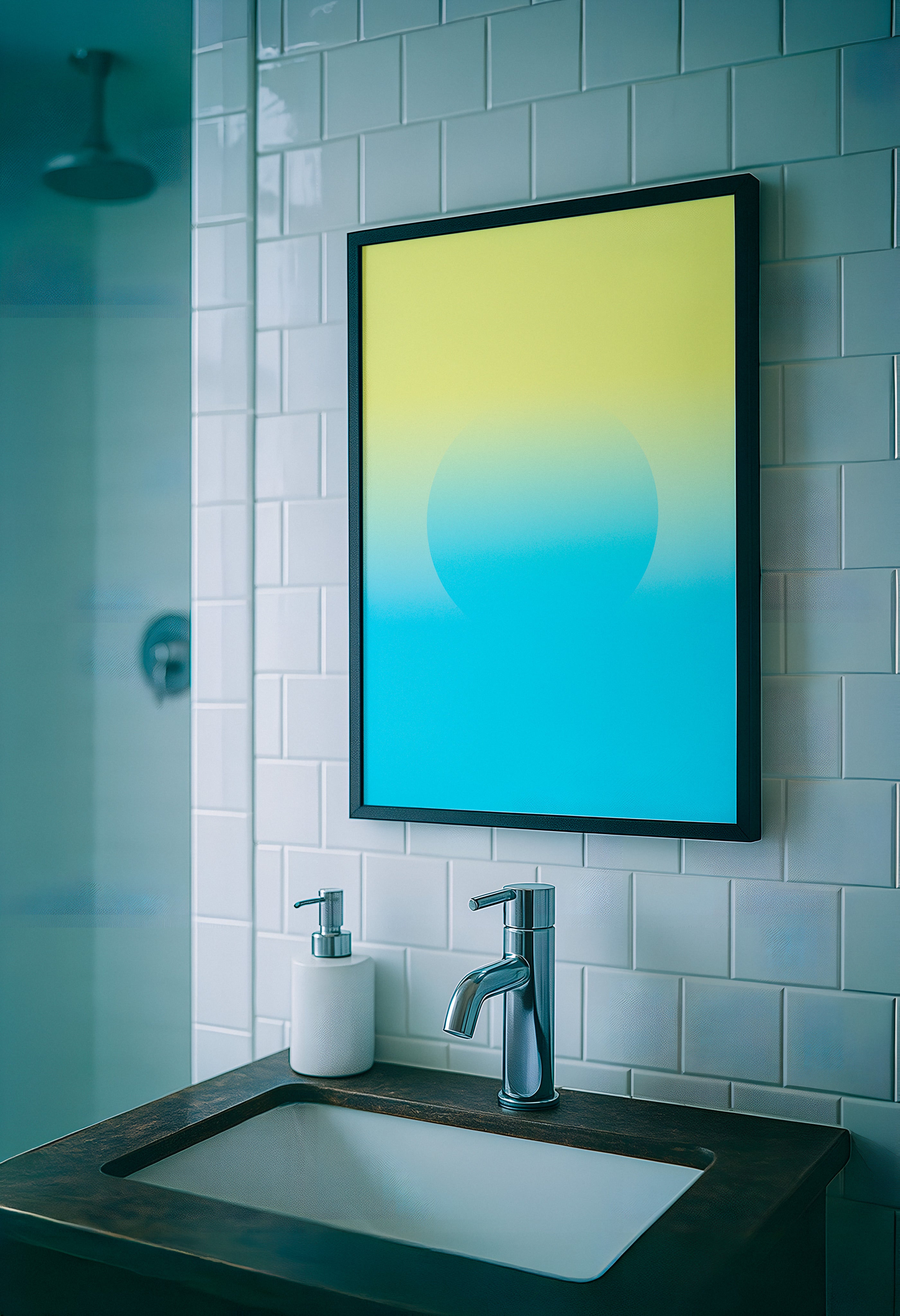 Silêncio é Ouro e Azul - Impressão de Arte Abstrata em Gradiente Poster