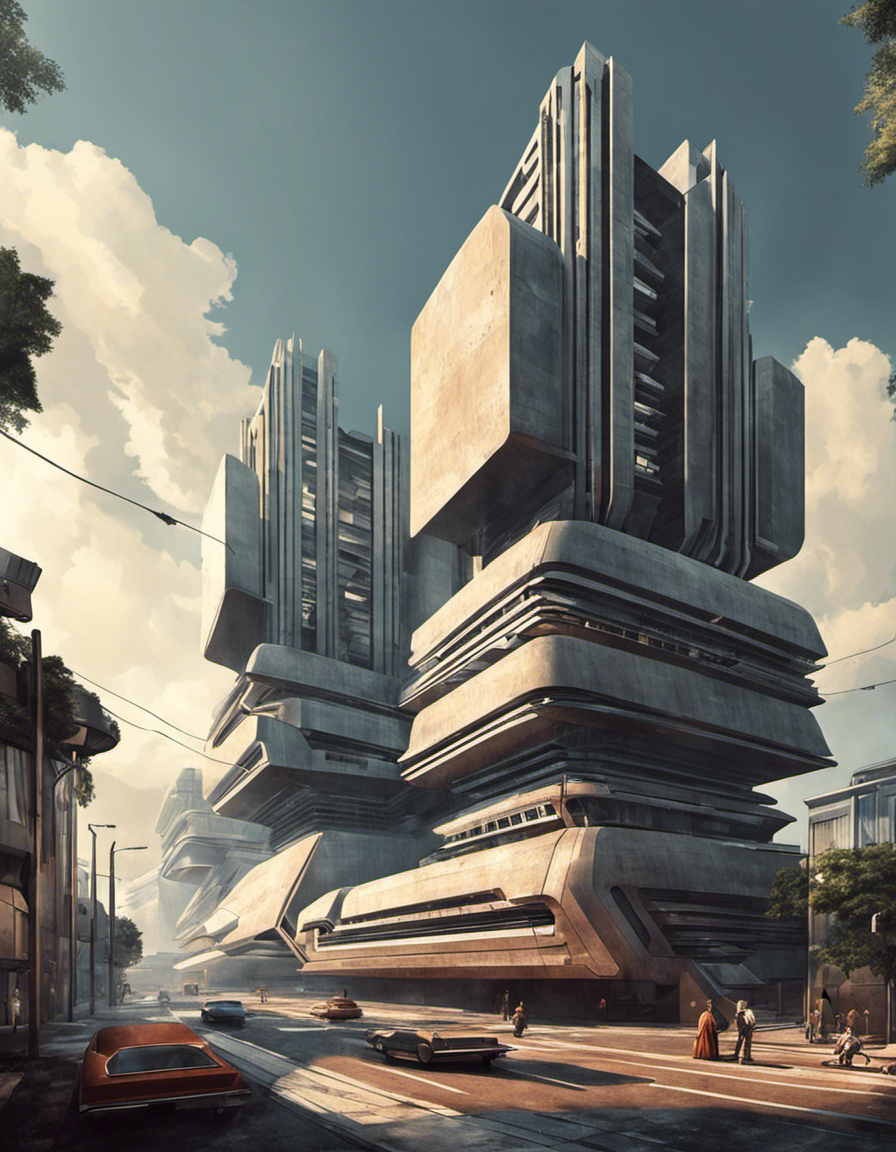 Retro futuro, arquitetura brutalista - Poster