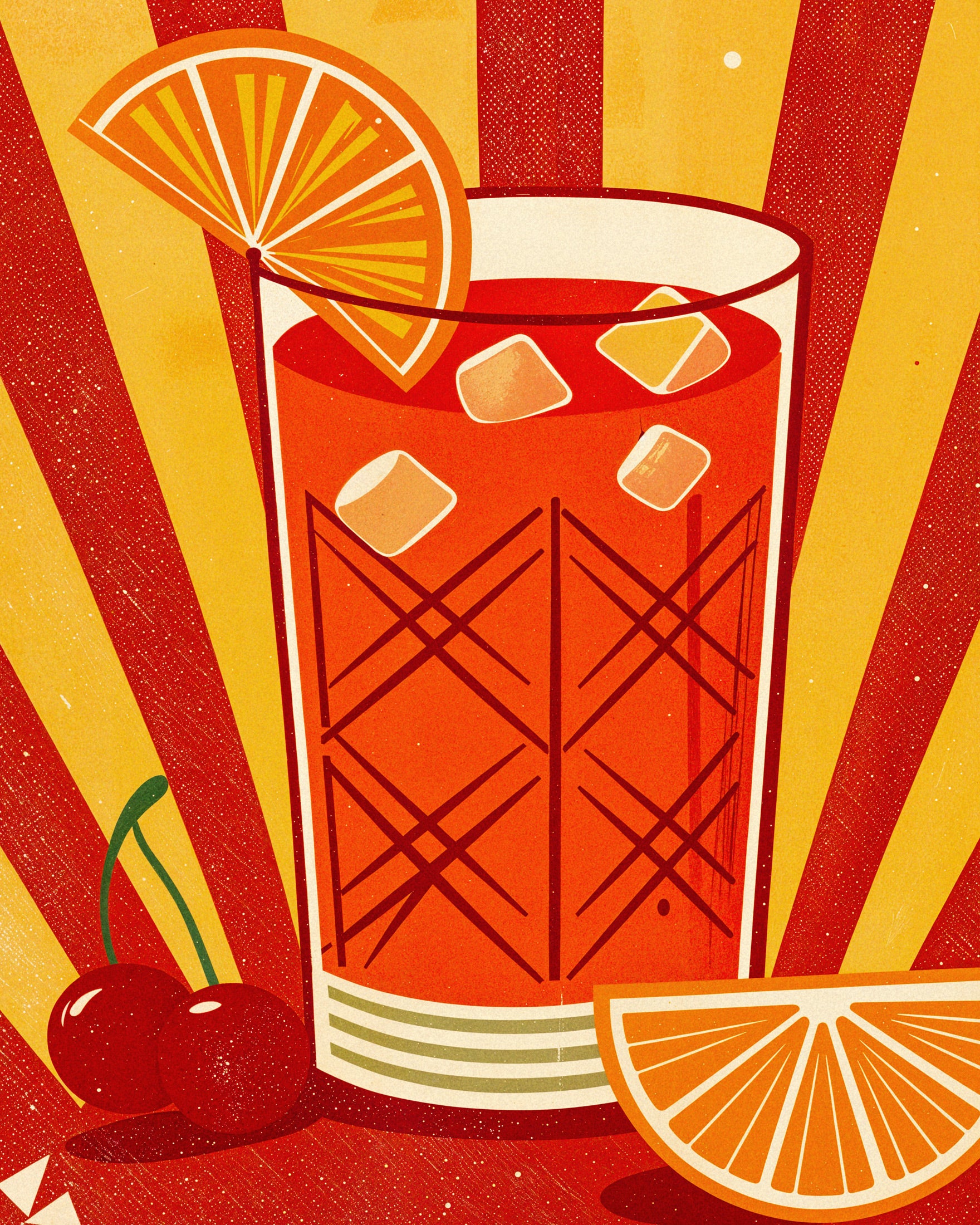 Pôster de Coquetel Campari - Aperitivo Italiano Retrô