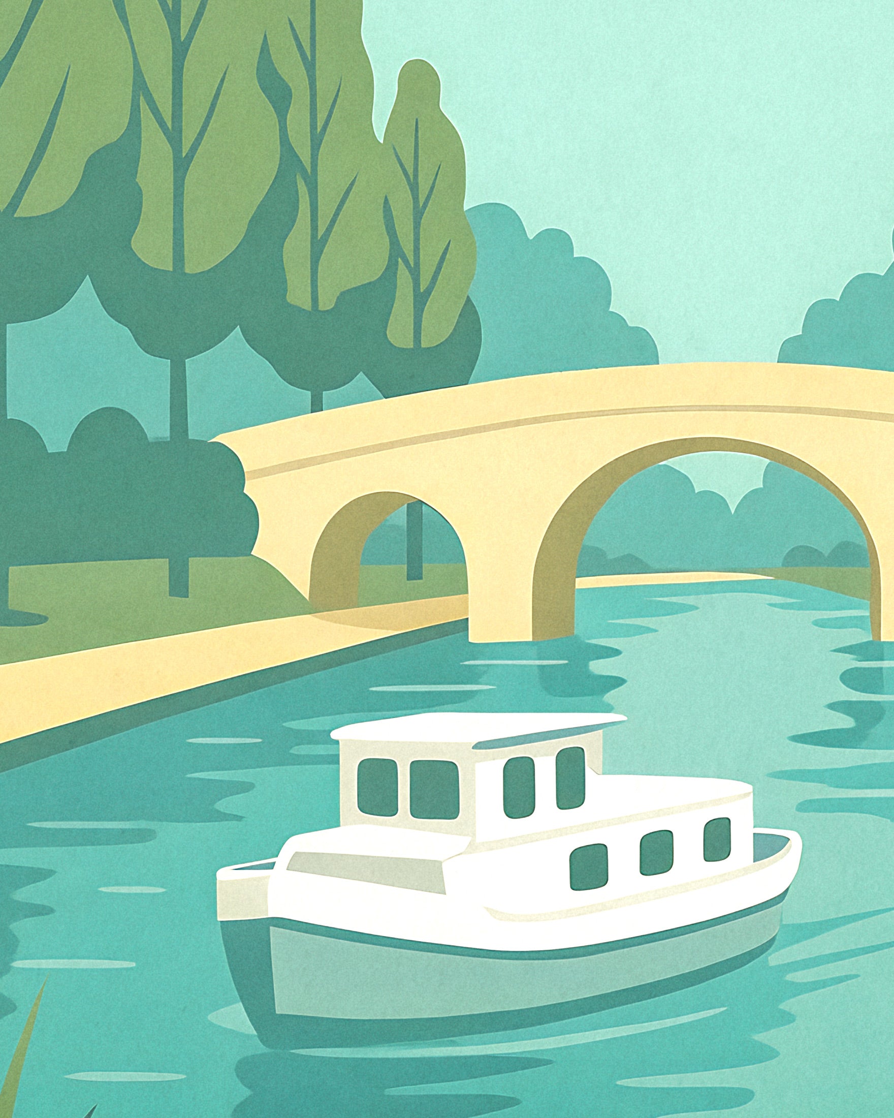 Pôster de Viagem do Canal du Midi - Via Navegável Francesa