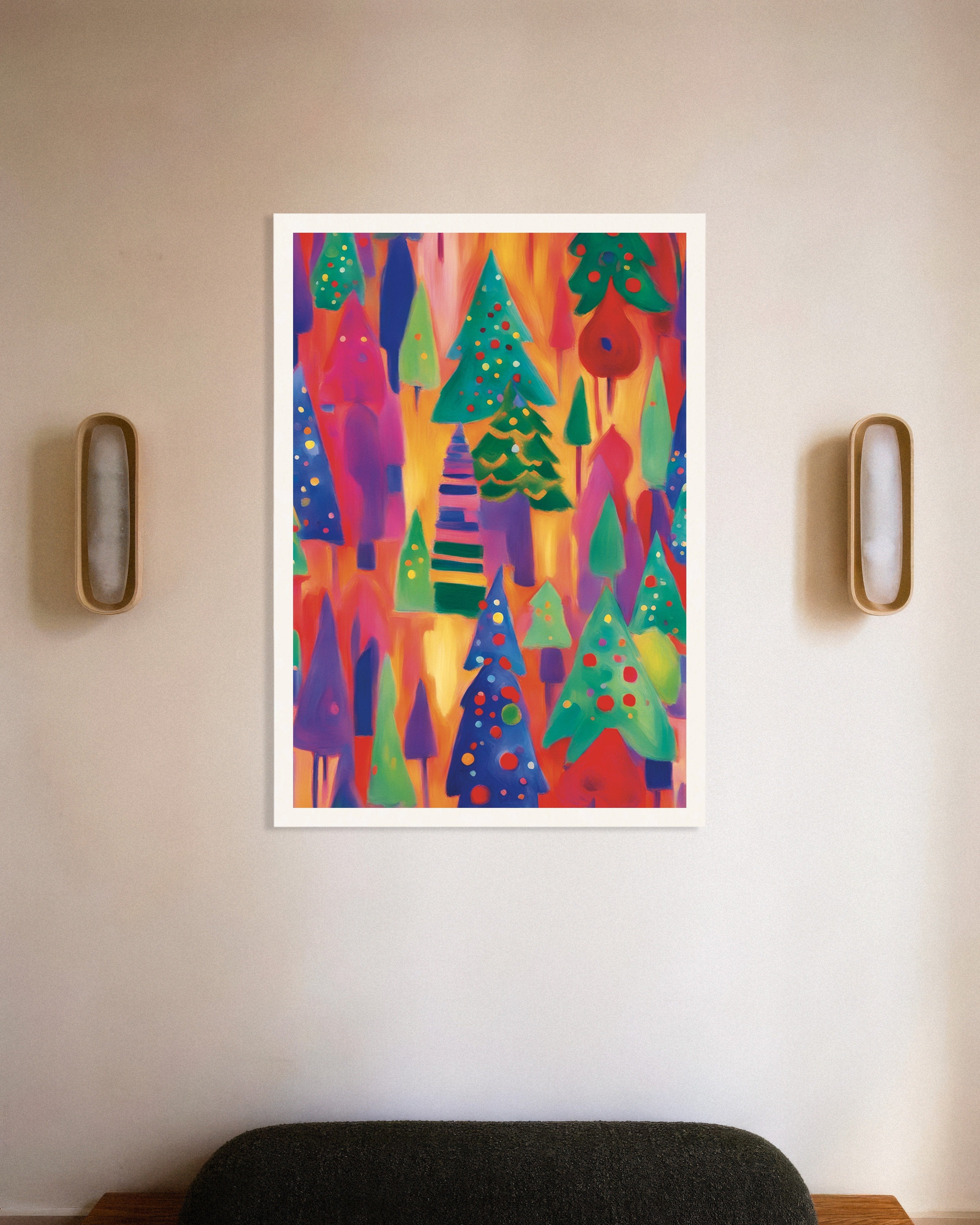 Poster of Colorful Christmas forest poster