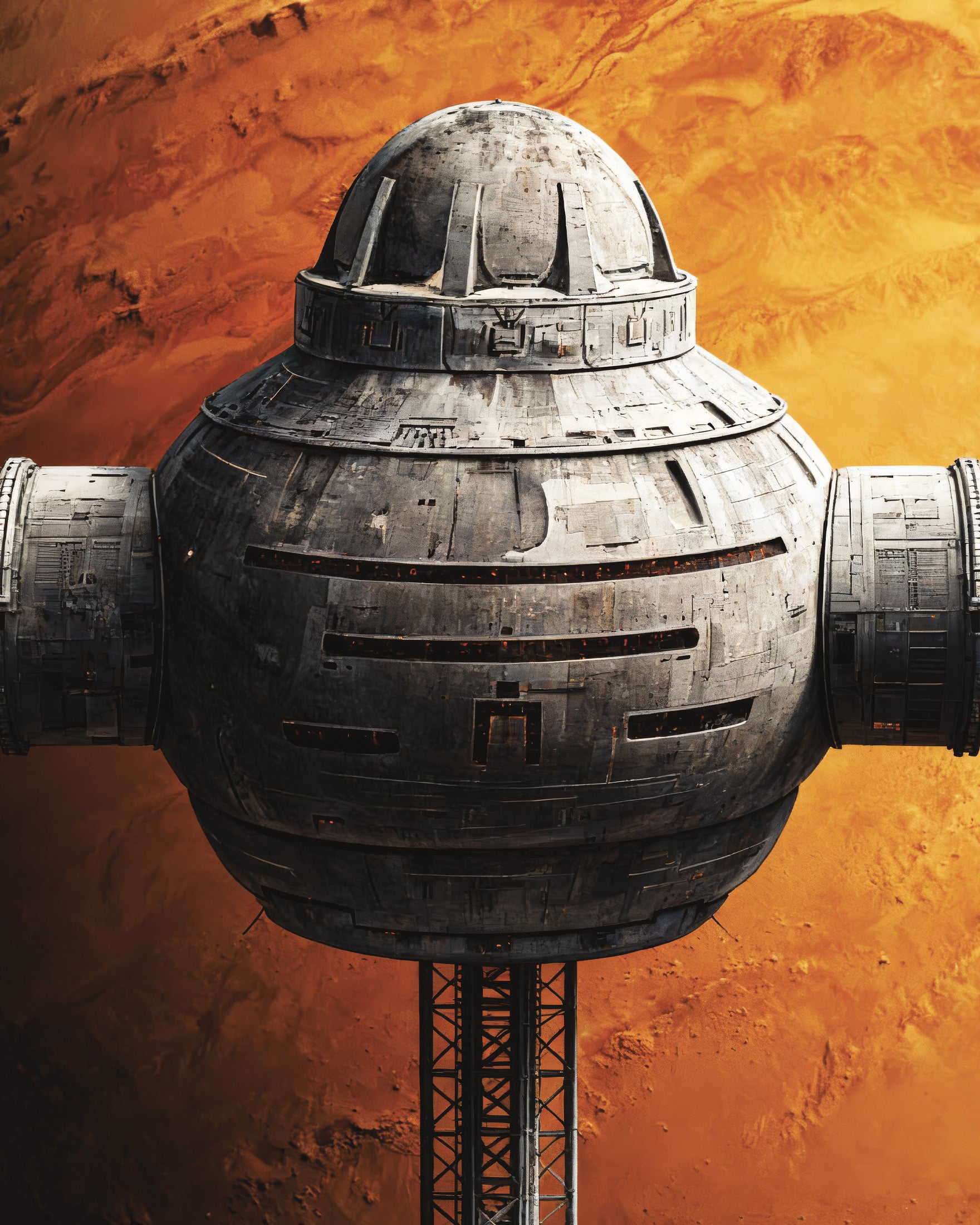 Pôster Estação Orbital, Duna, Arte Impressa Planeta Ficção Científica
