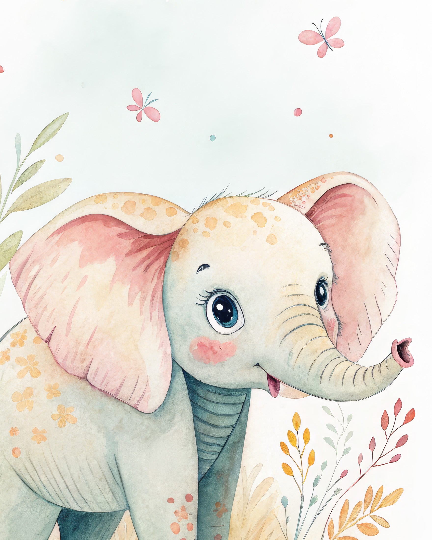 Pôster de Elefante Bebê – Arte de Parede para Quarto Infantil