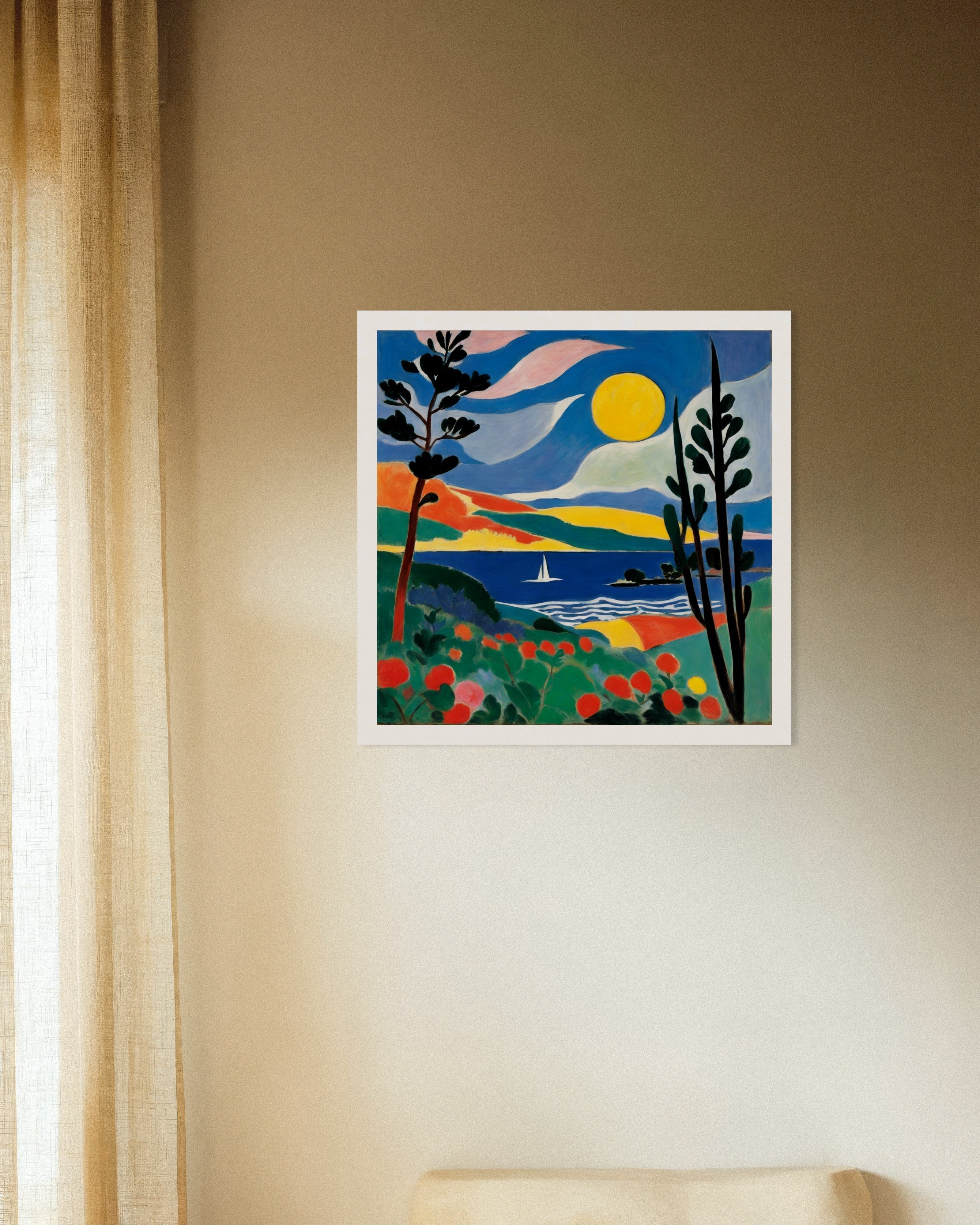 Poster of Expressive and abstract shapes, decorative sensitivity, Moon - Poster