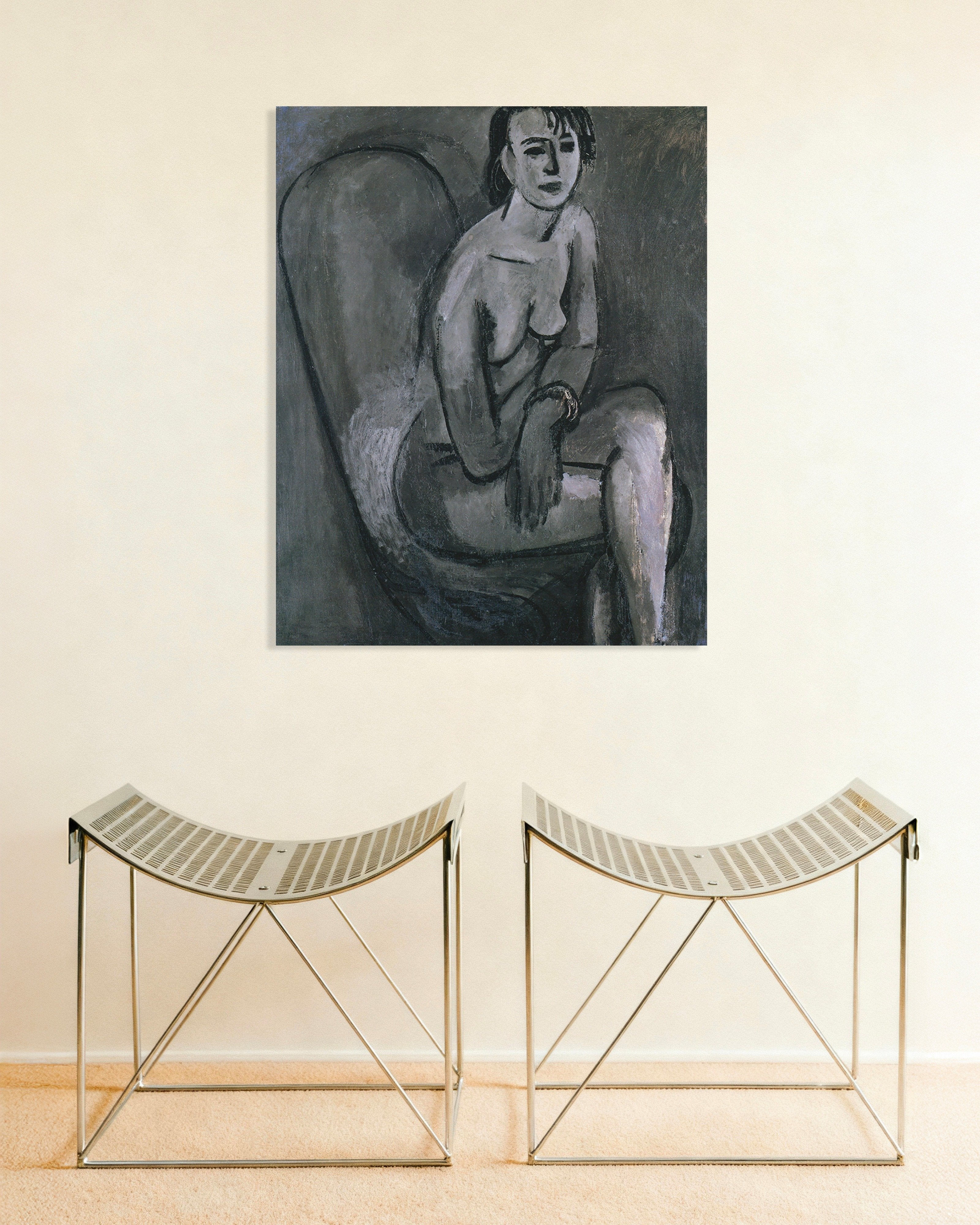 Poster of Grey nude with bracelet (1913) by Henri Matisse