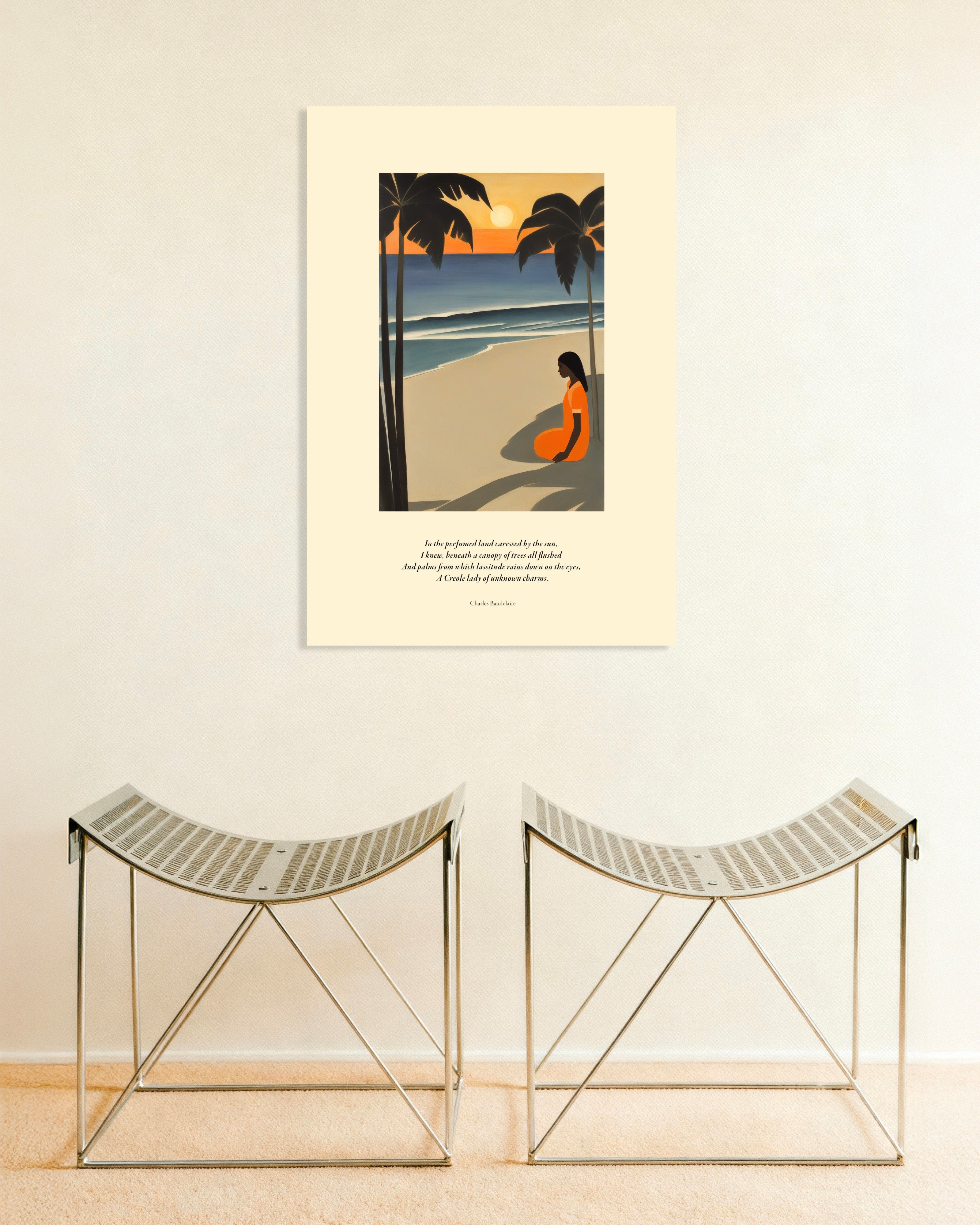 Poster of In the perfumed land caressed by the sun, Baudelaire