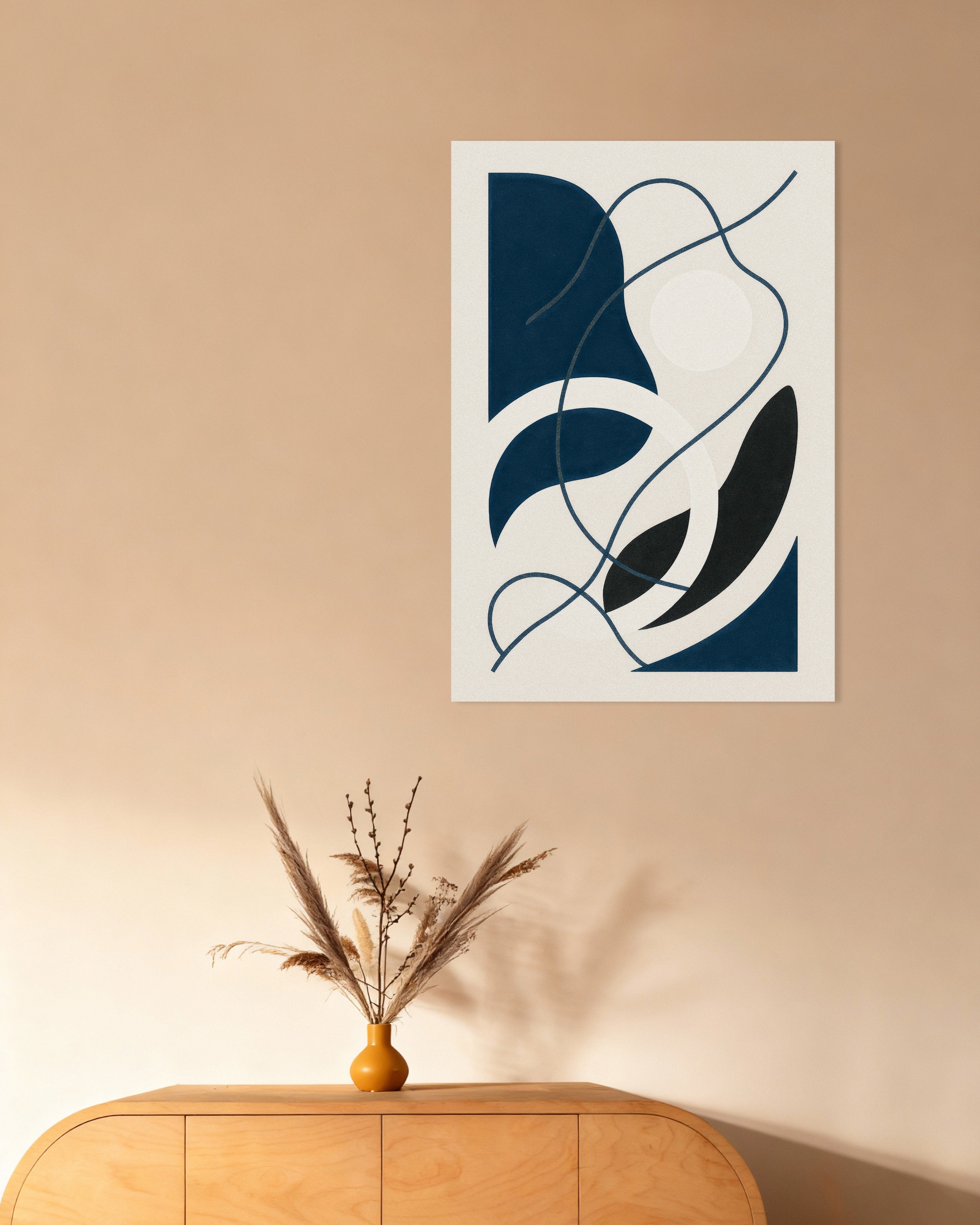 Poster of Inflections 04 – abstract print with curves and contrast