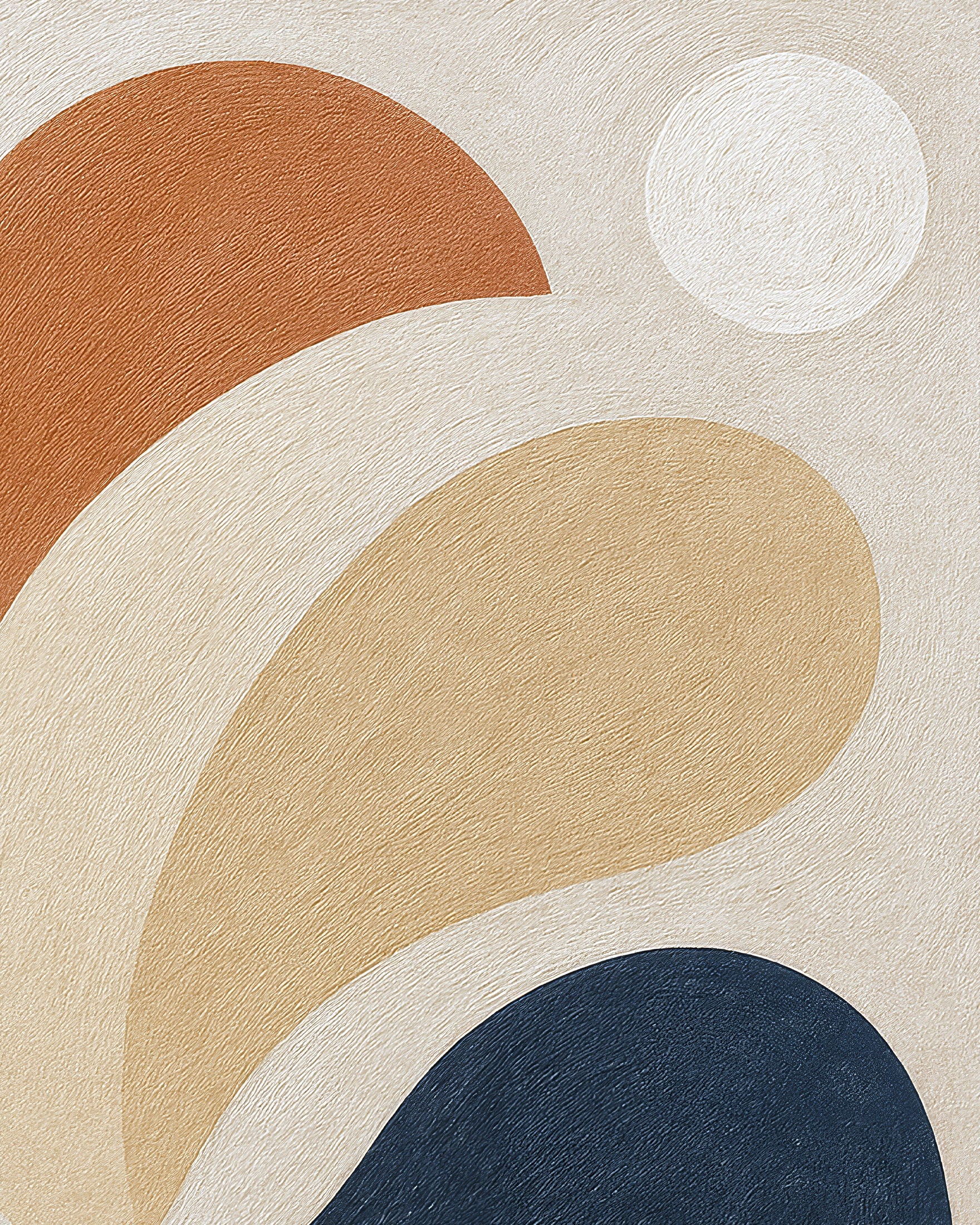 Intricações – pôster de formas abstratas em tons terrosos