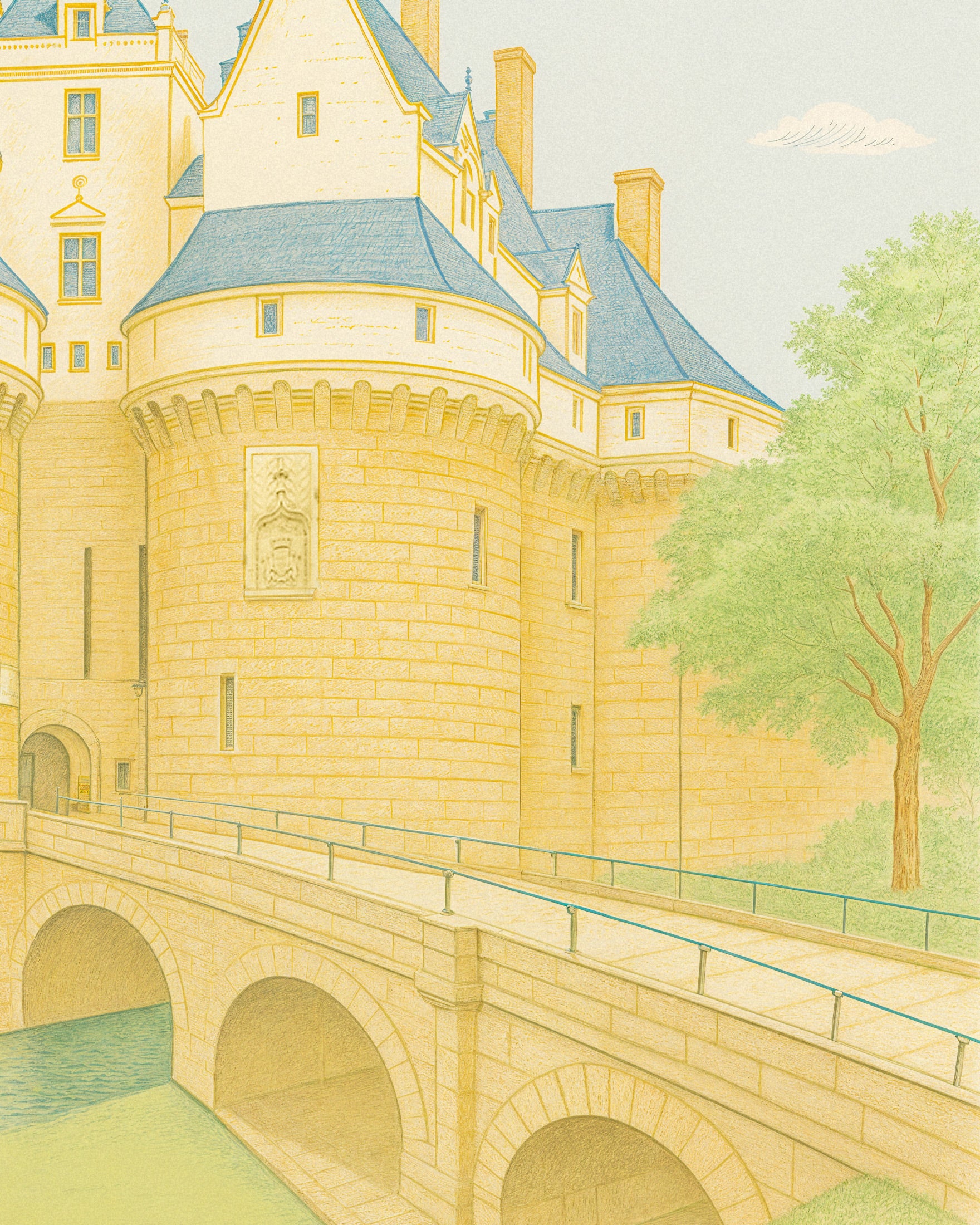 Cidade de Nantes (França) – Castelo dos Duques da Bretanha - Pôster Poster