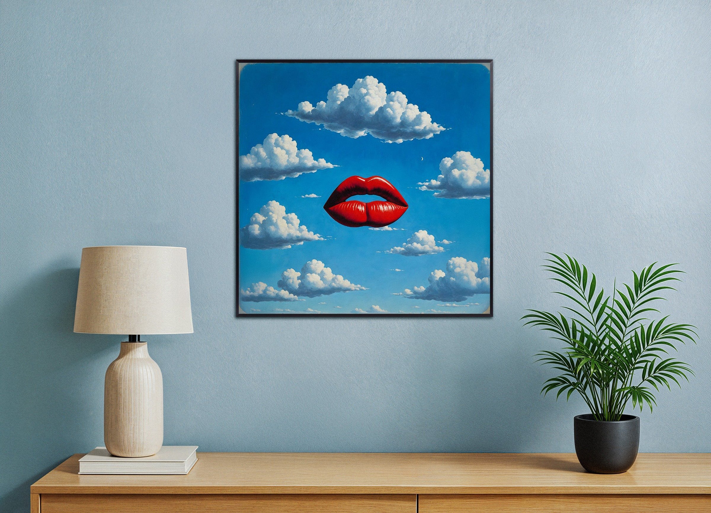 Pôster Lábios Vermelhos – Arte Surrealista Onírica Poster