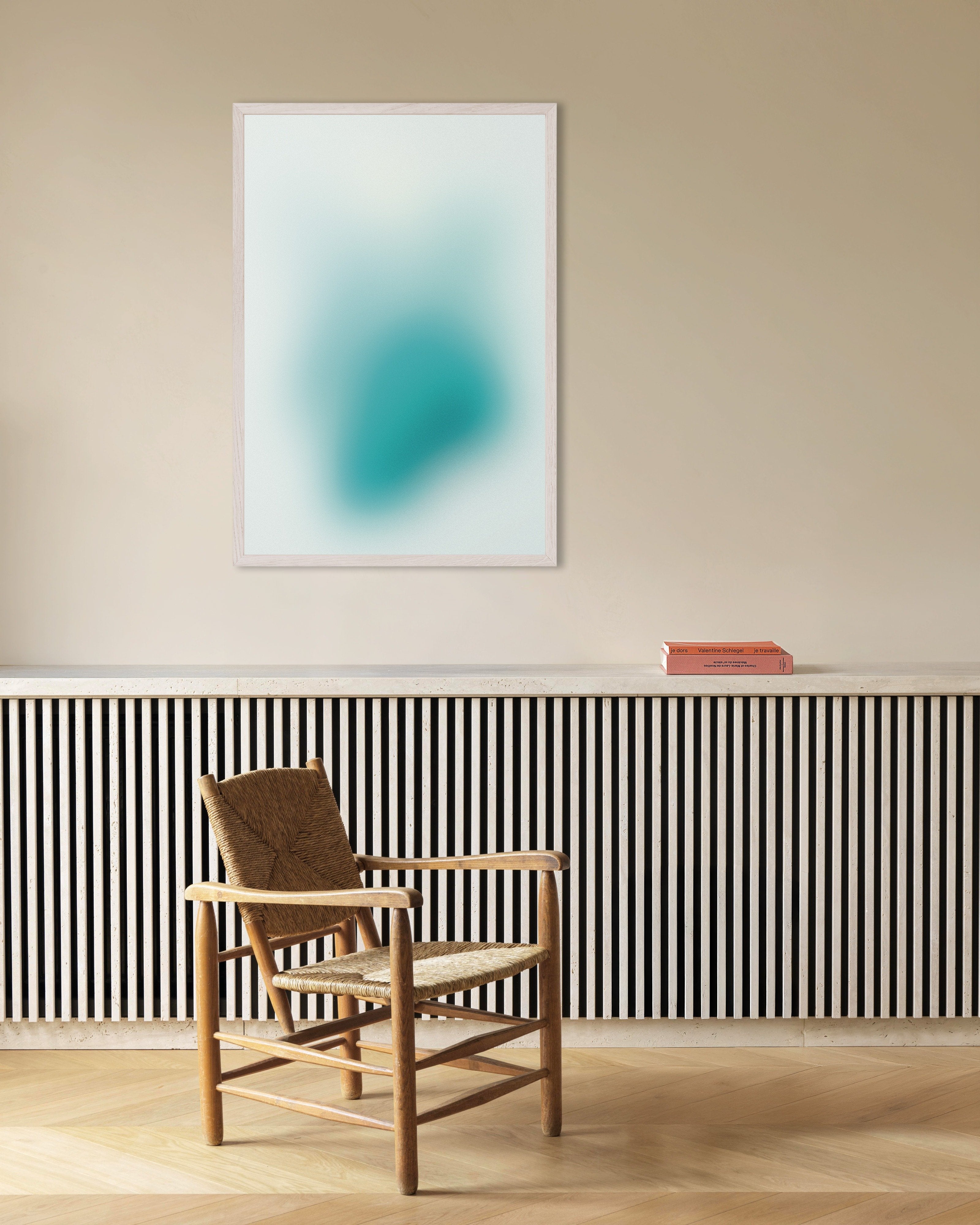 Poster of State of water - colors gradient - Poster, with white wooden frame