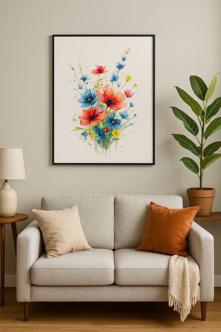 Flores em aquarela - Poster