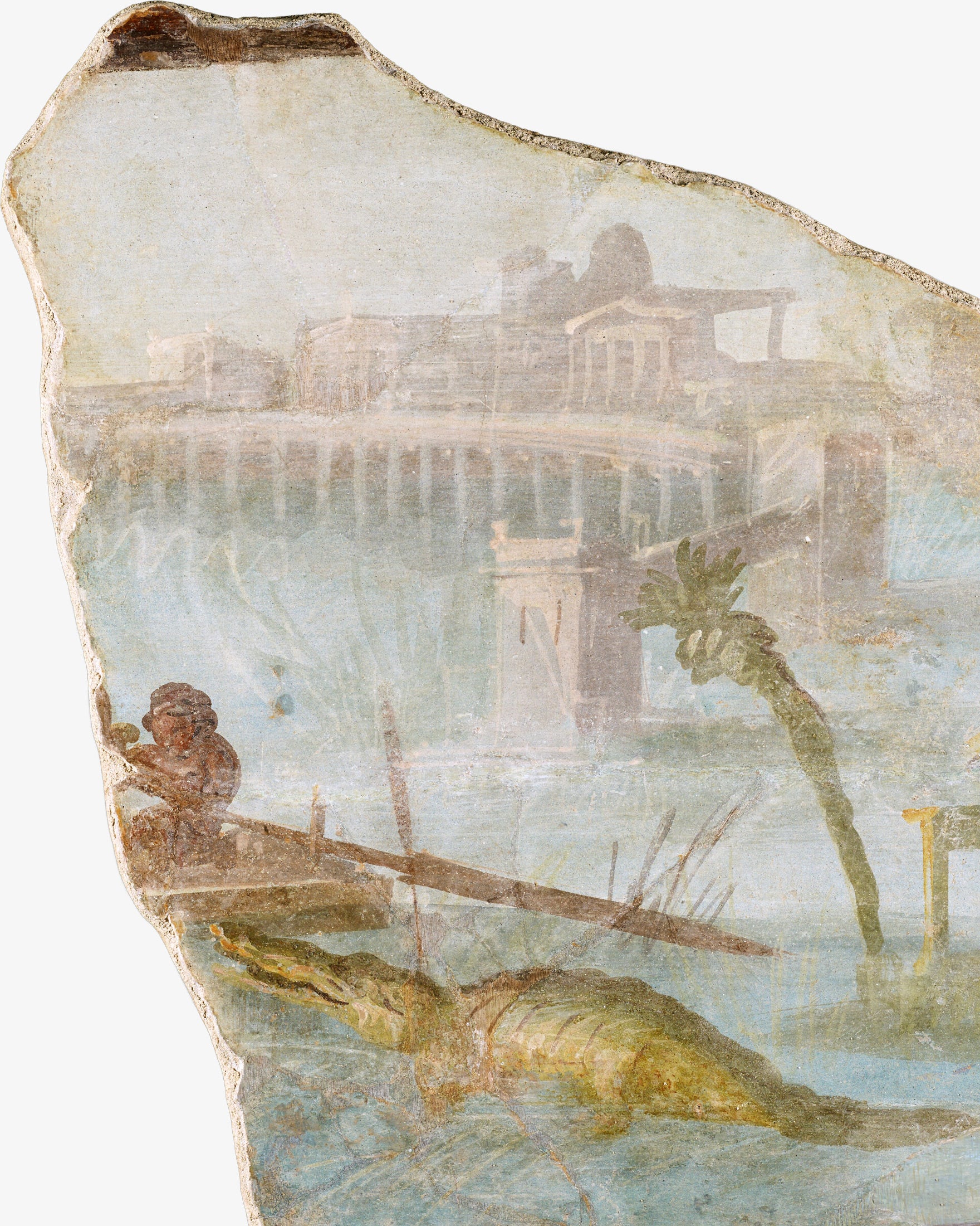 Fragmento de Afresco de Pompeia com Paisagem Nilótica - Impressões de Arte Poster