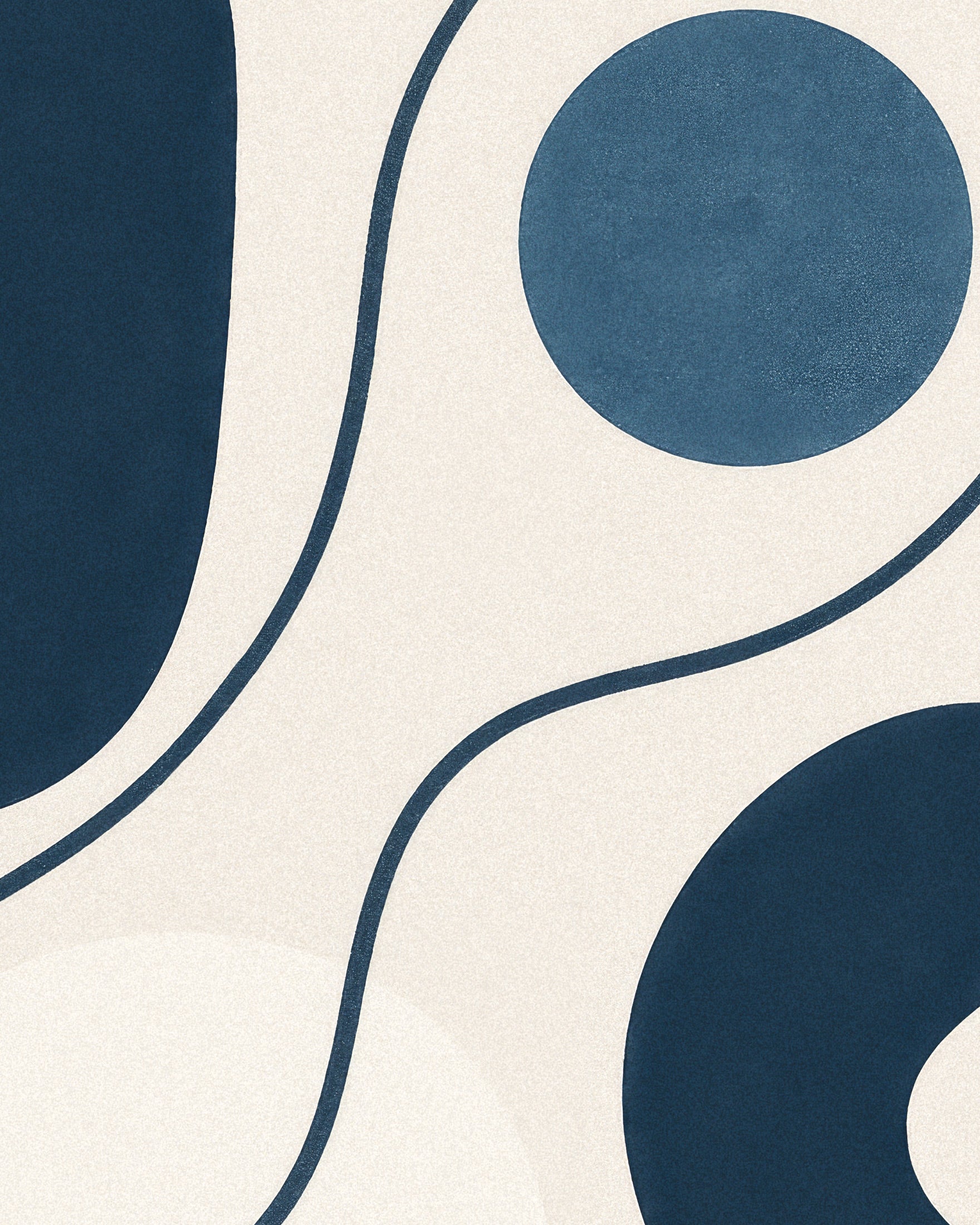 Inflections 01 – arte abstrata moderna em linhas azuis Poster