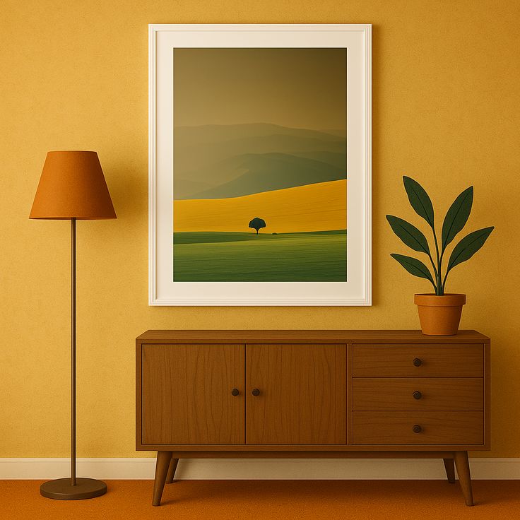 Imagens coloridas e abstratas, capturando composições geométricas em paisagens - Poster