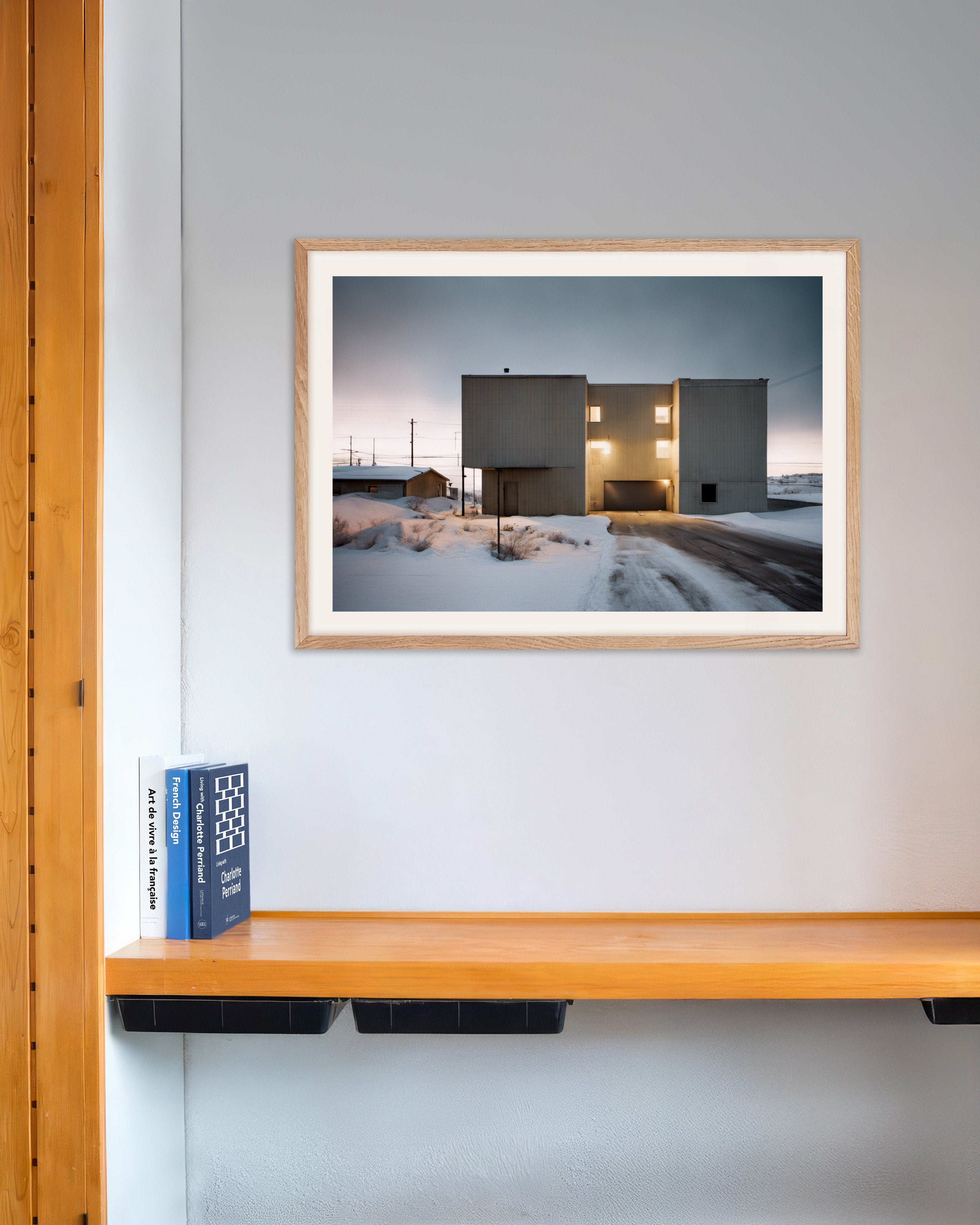 Poster of Abstract urban photographs emphasizing the games of light and shadow - Poster, with natural wooden frame
