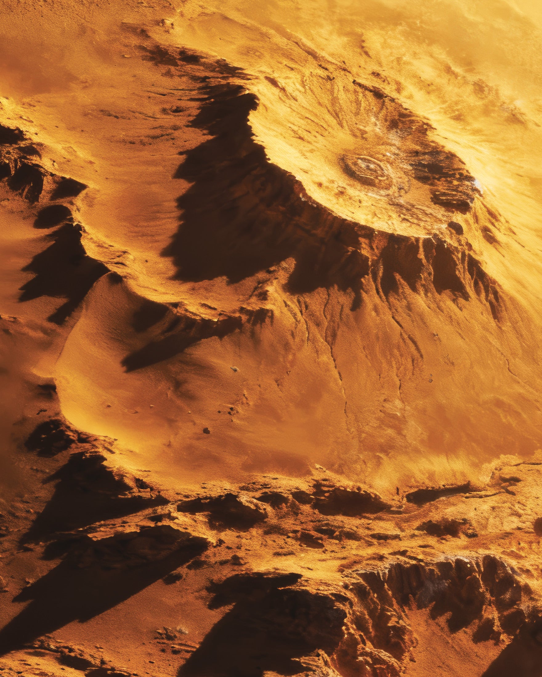 Pôster Planeta Dourado, Arte Impressa do Universo Desértico de Ficção Científica