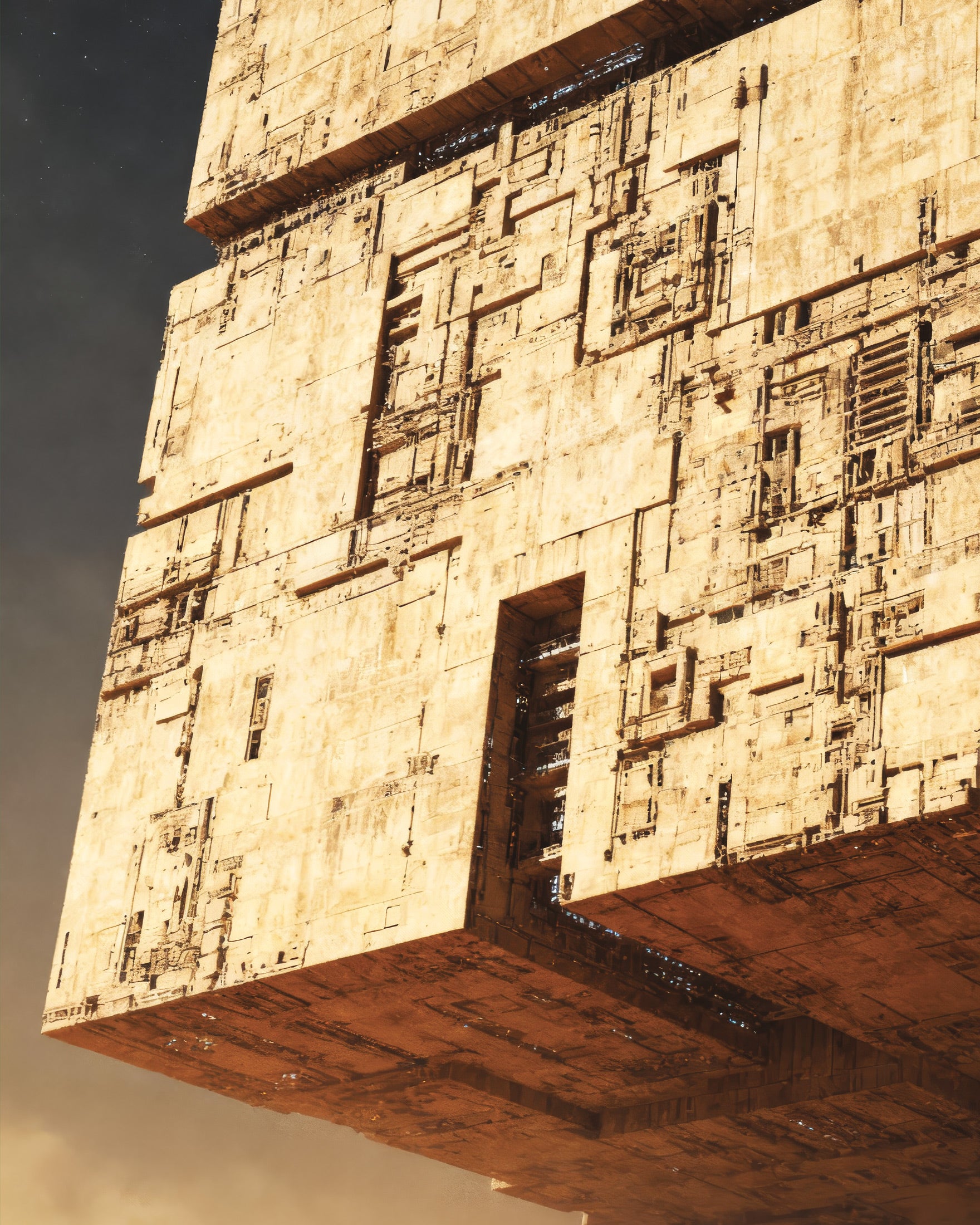 Cubo Gigante do Deserto, Duna, Megastrutura Sci-Fi Arte Impressa Pôster