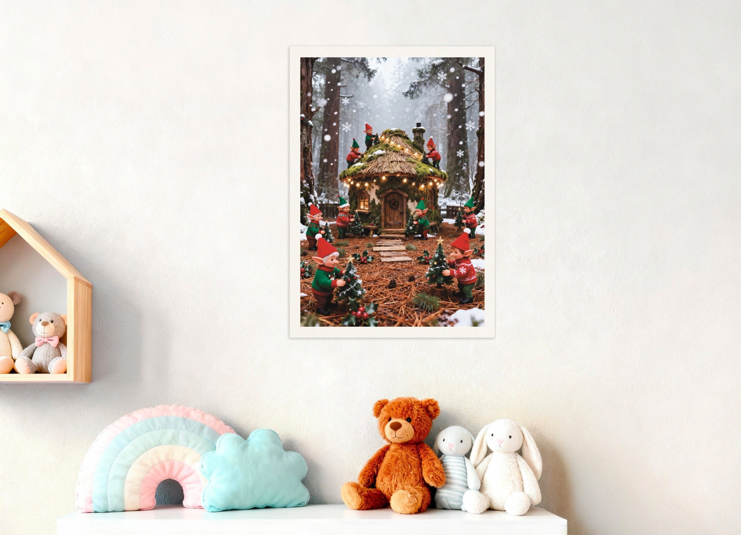 Poster of Elves decorating the enchanted forest house poster