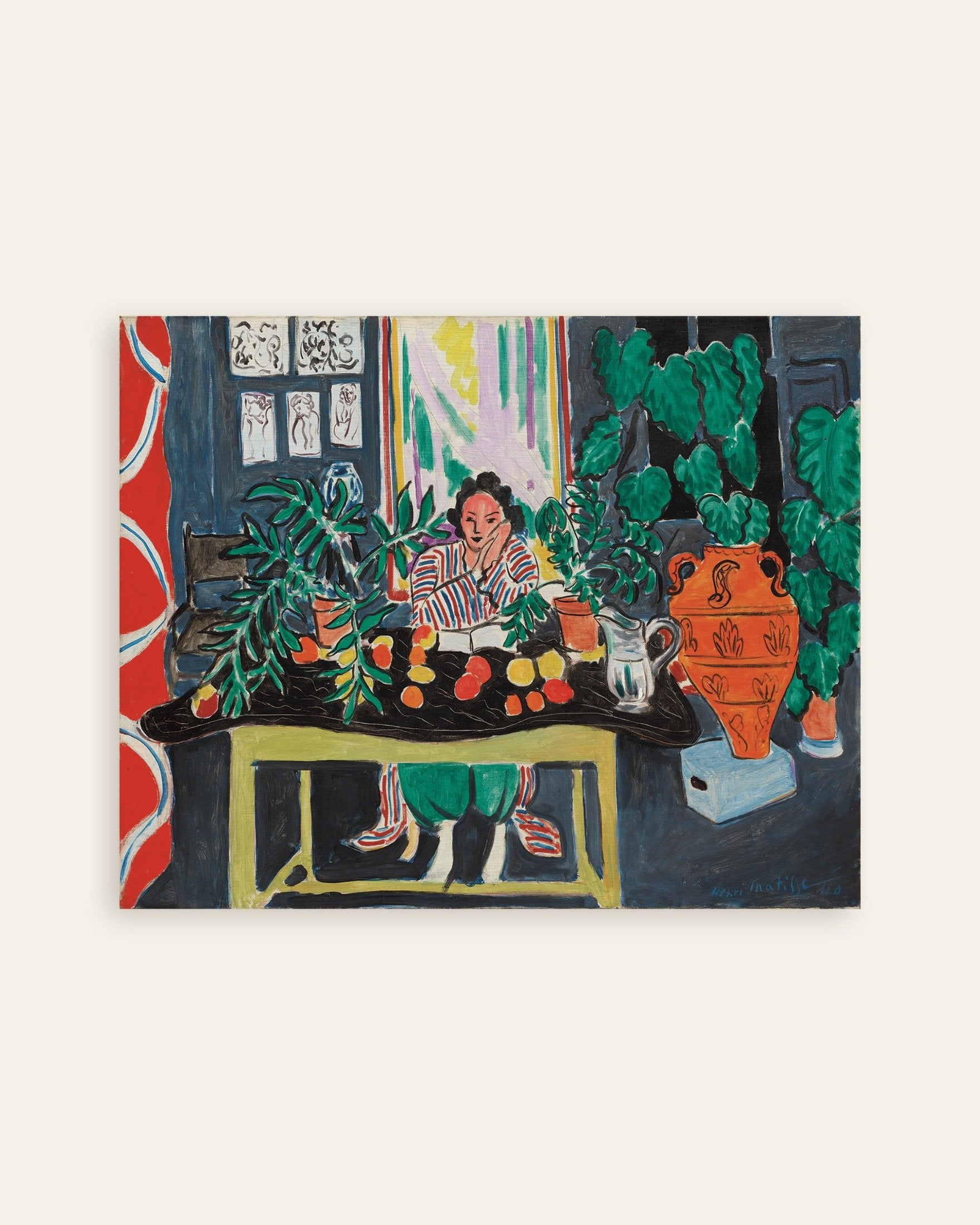 Poster of Interior with Etruscan Vase (1940) by Henri Matisse - Poster, thumbnail