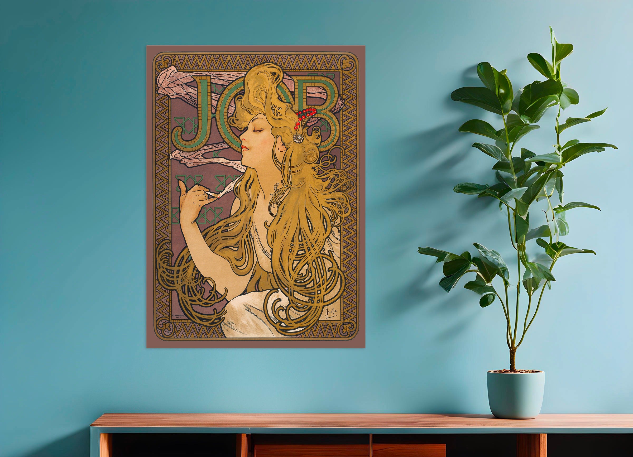 Trabalho (1896) de Alfons Mucha - Poster