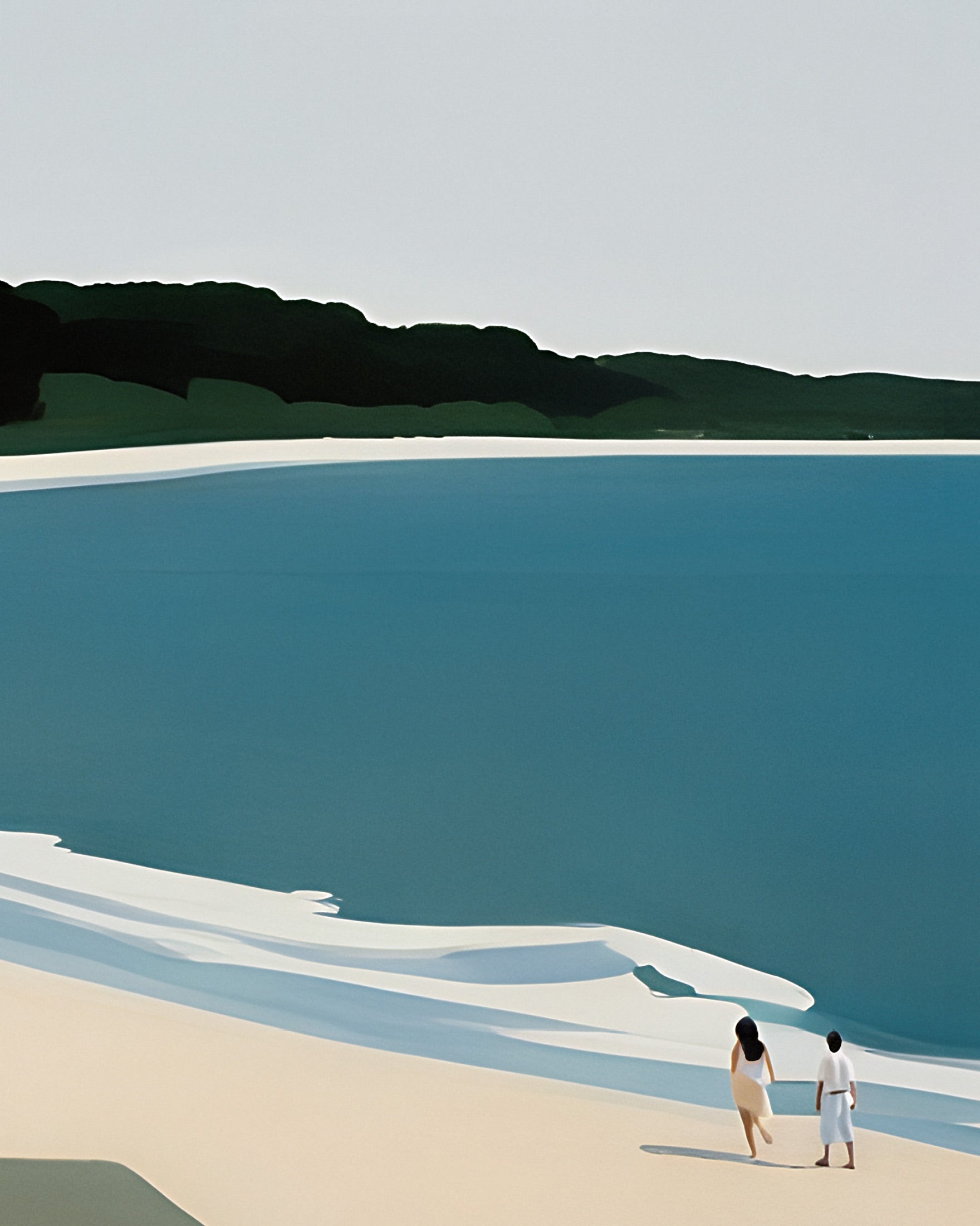 Alegria na Praia - Impressões de Arte de Paisagem Costeira Poster