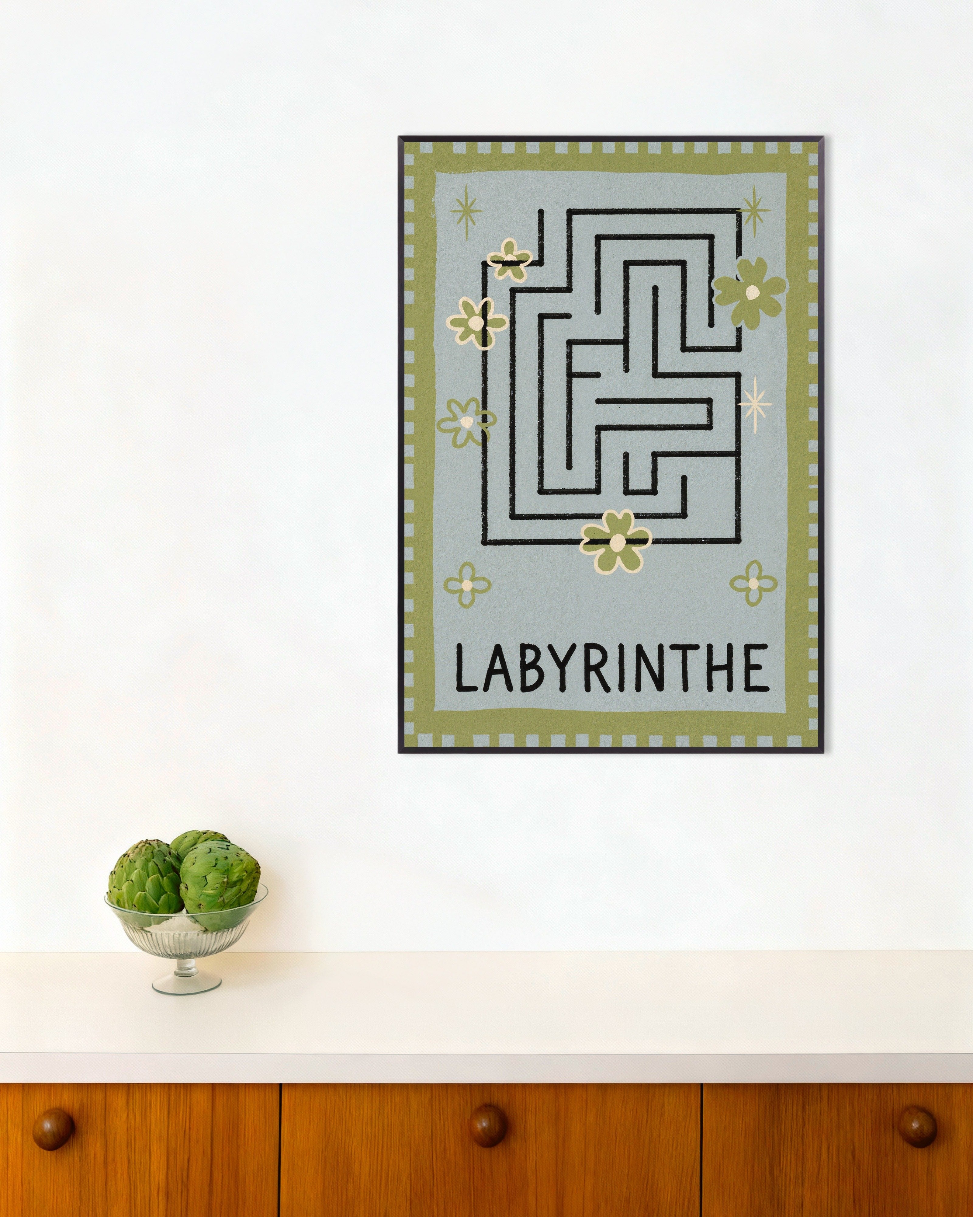 Poster of Labyrinthe Maze Poster, with metal frame