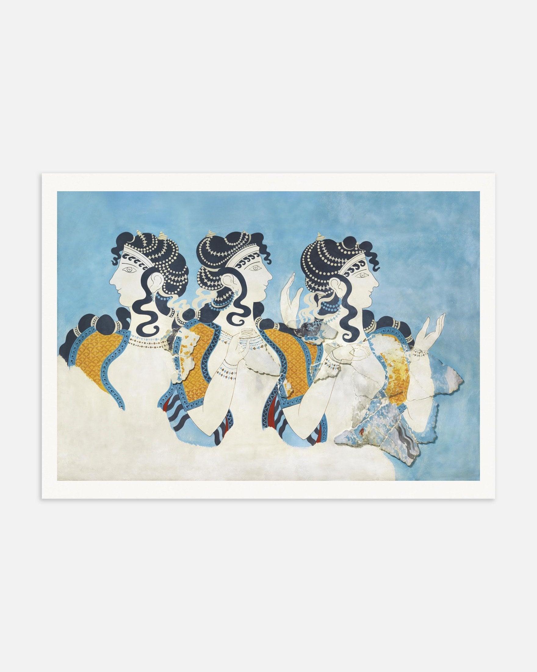 Poster of Ladies in Blue fresco reproduction by Emile Gilliéron, thumbnail