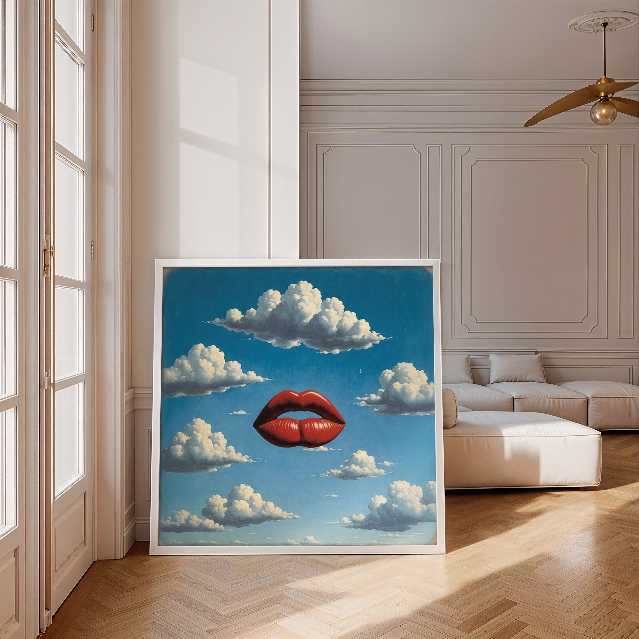 Pôster Lábios Vermelhos – Arte Surrealista Onírica Poster