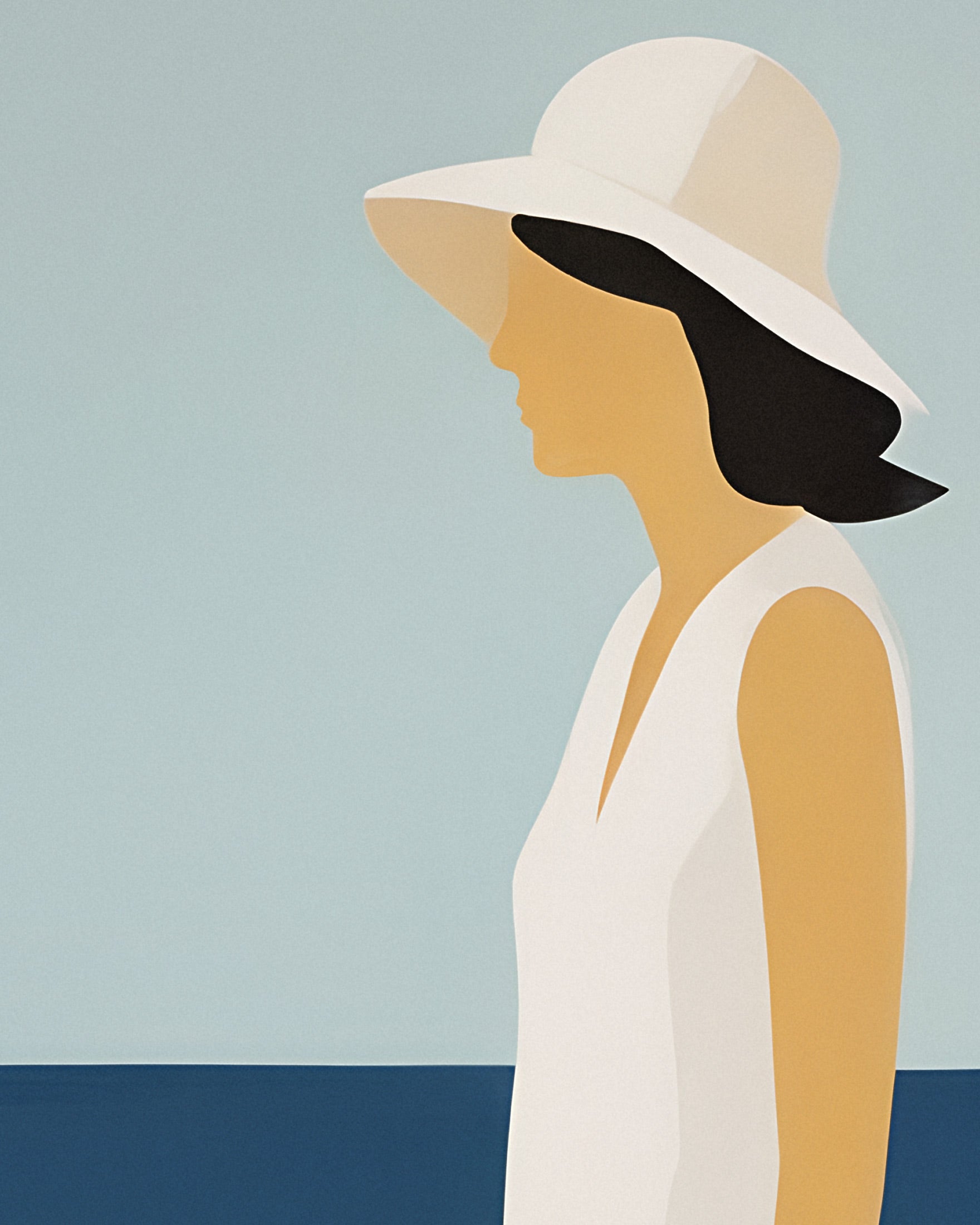 Retrato da Praia Octavia - Impressão de Arte Costeira Elegante Poster