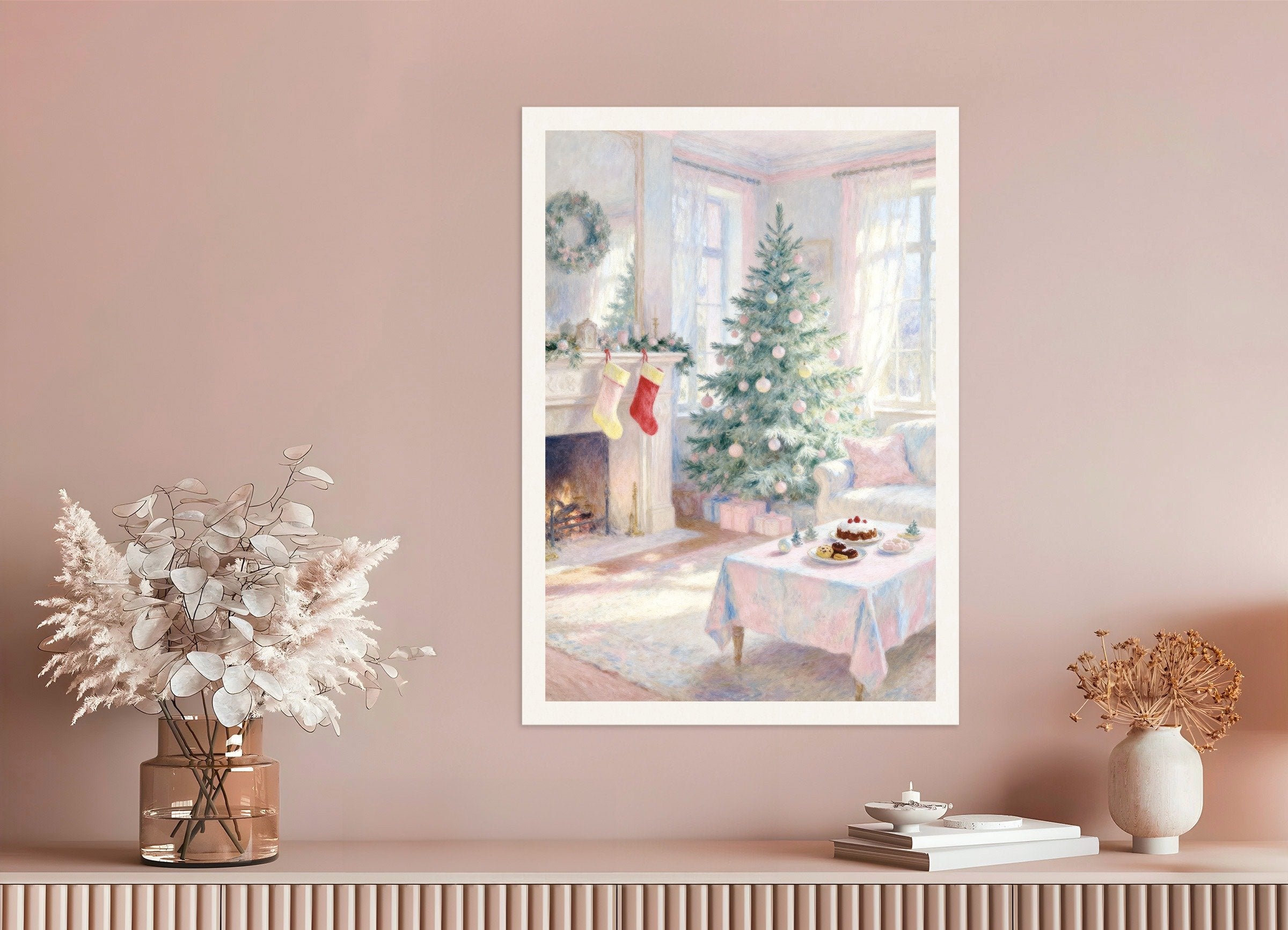 Poster of Pastel Christmas living room poster