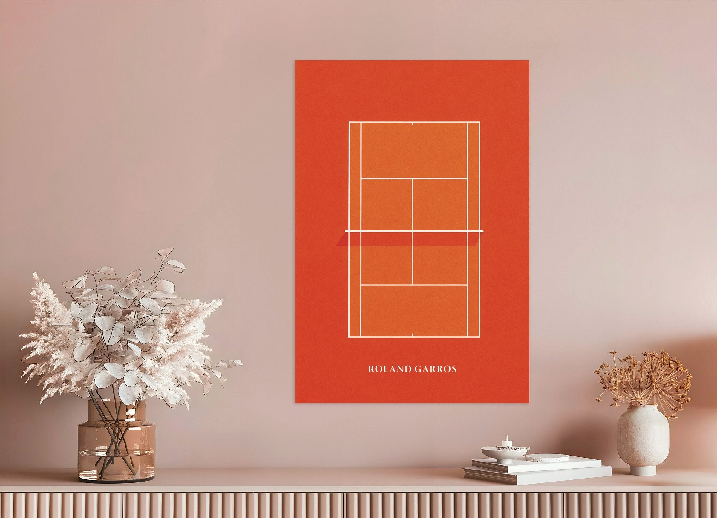 Poster of Roland Garros poster – Clay court tennis art print