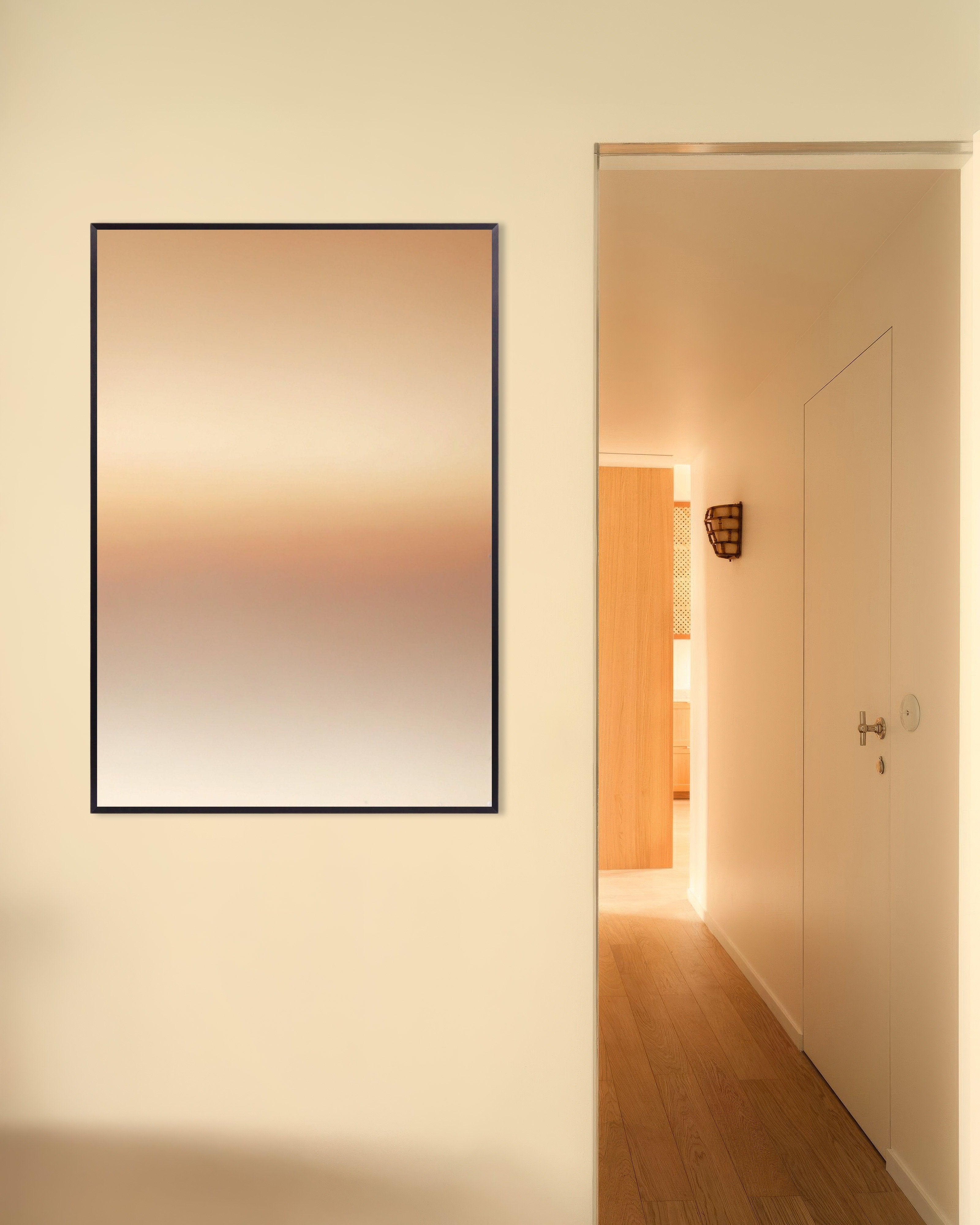 Poster of Soothing Abstract Gradients, beige sky - Poster, with metal frame
