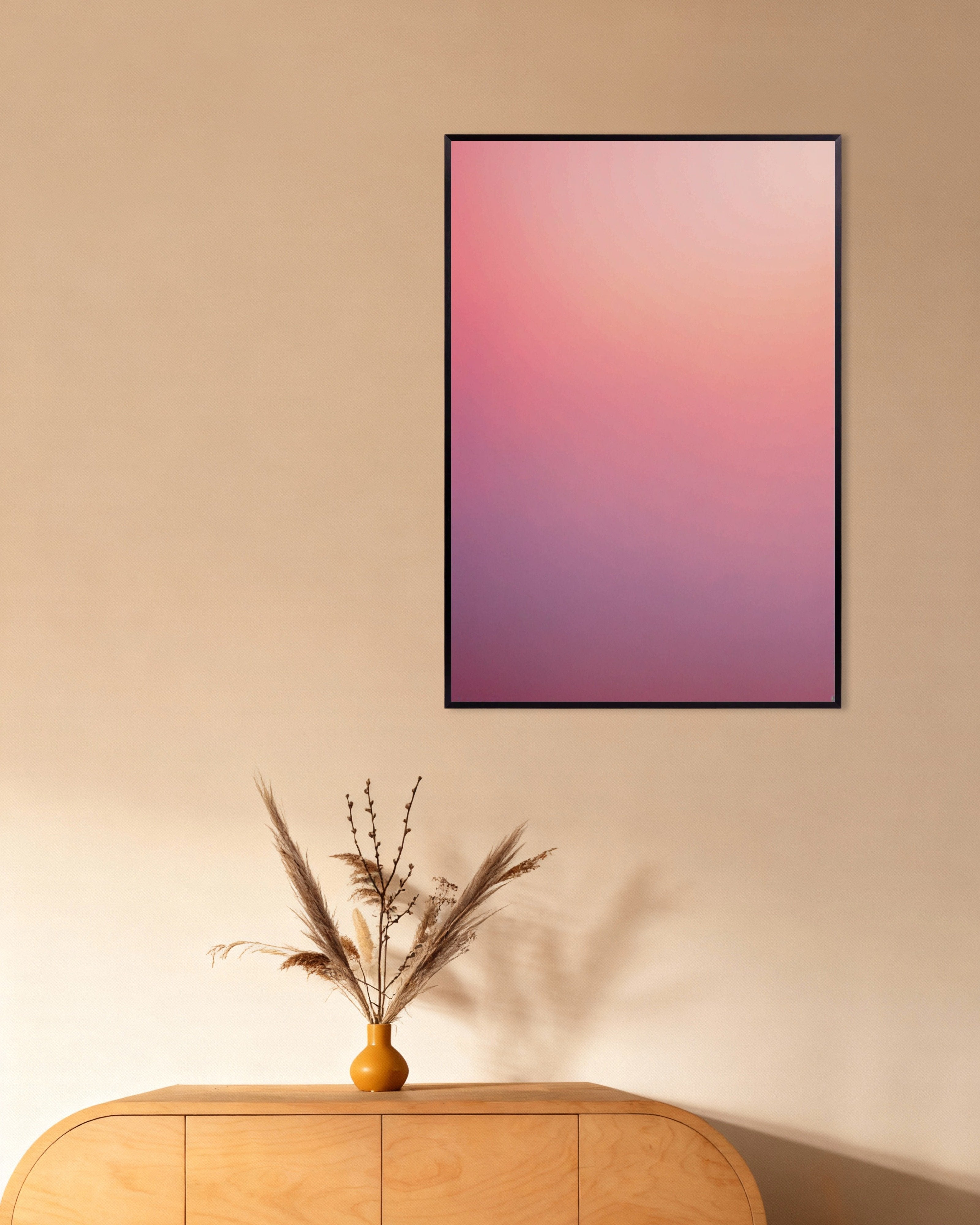 Poster of Soothing Abstract Gradients, pink sky - Poster, with metal frame