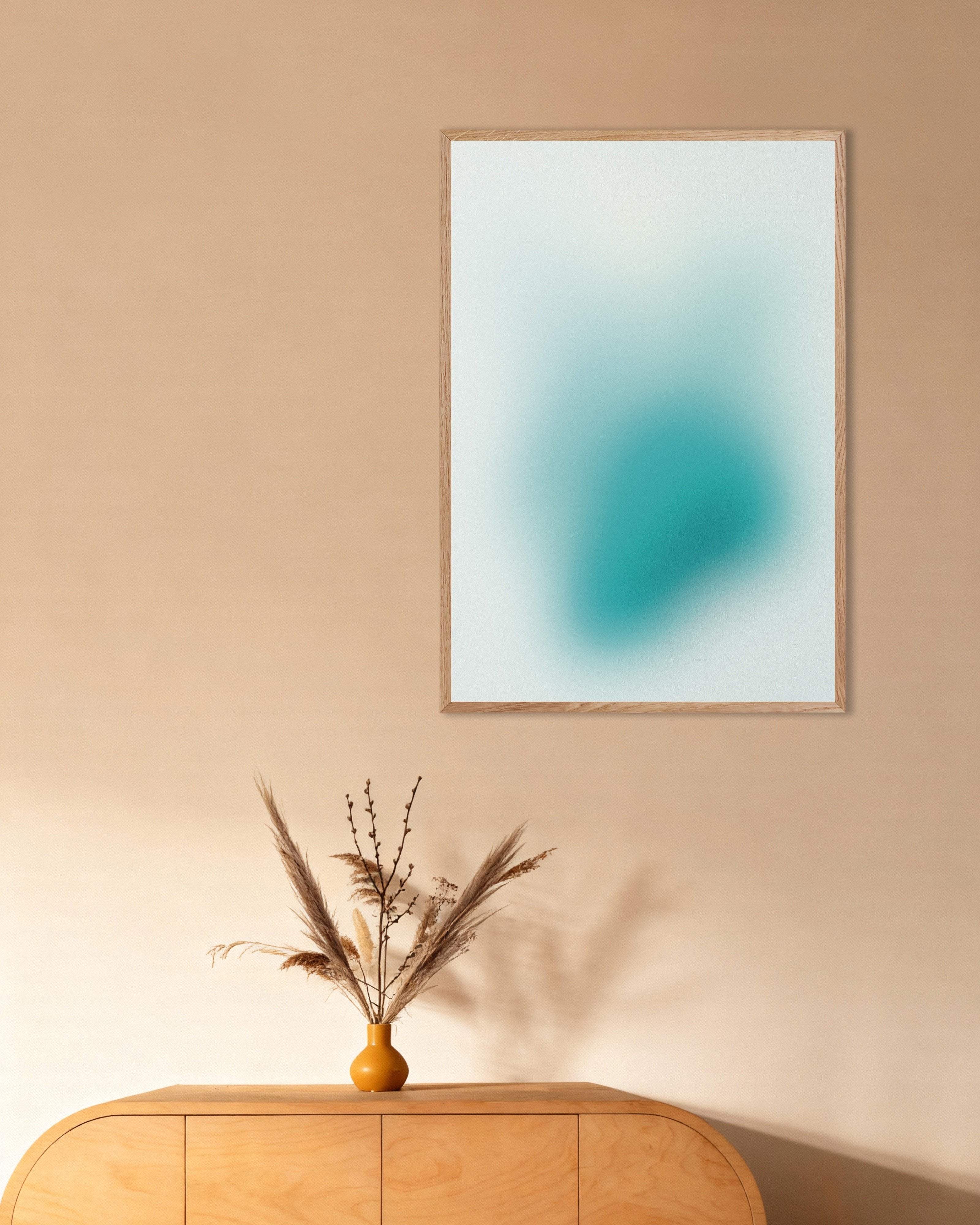 Poster of State of water - colors gradient - Poster, with natural wooden frame