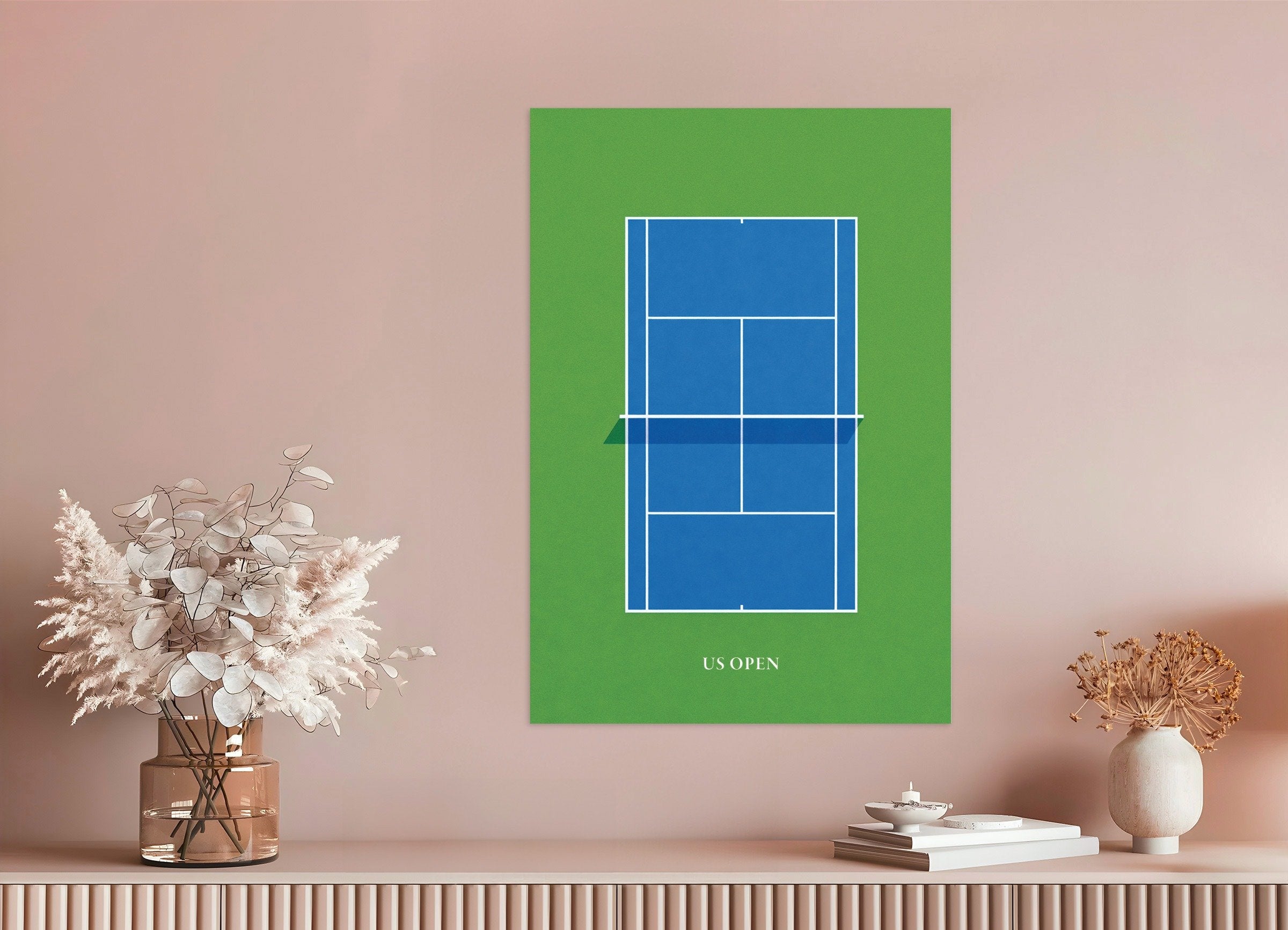 Poster of US Open tennis poster – Modern blue court art print