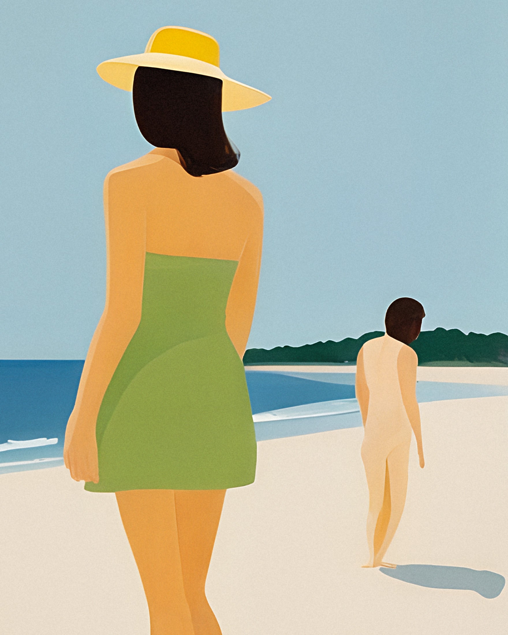 Estamos Felizes na Praia - Impressão de Arte Verão Dourado Poster