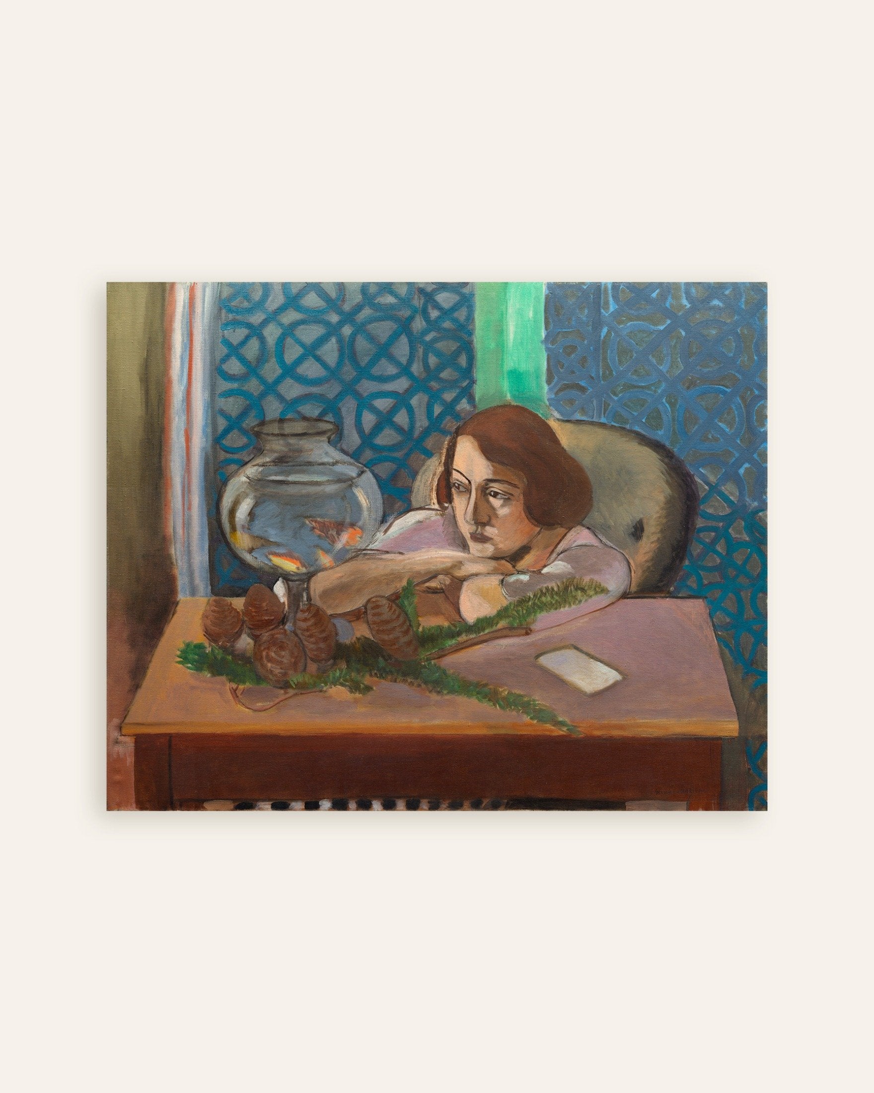 Poster of Woman before an aquarium (1921-1923) by Henri Matisse - Poster, thumbnail