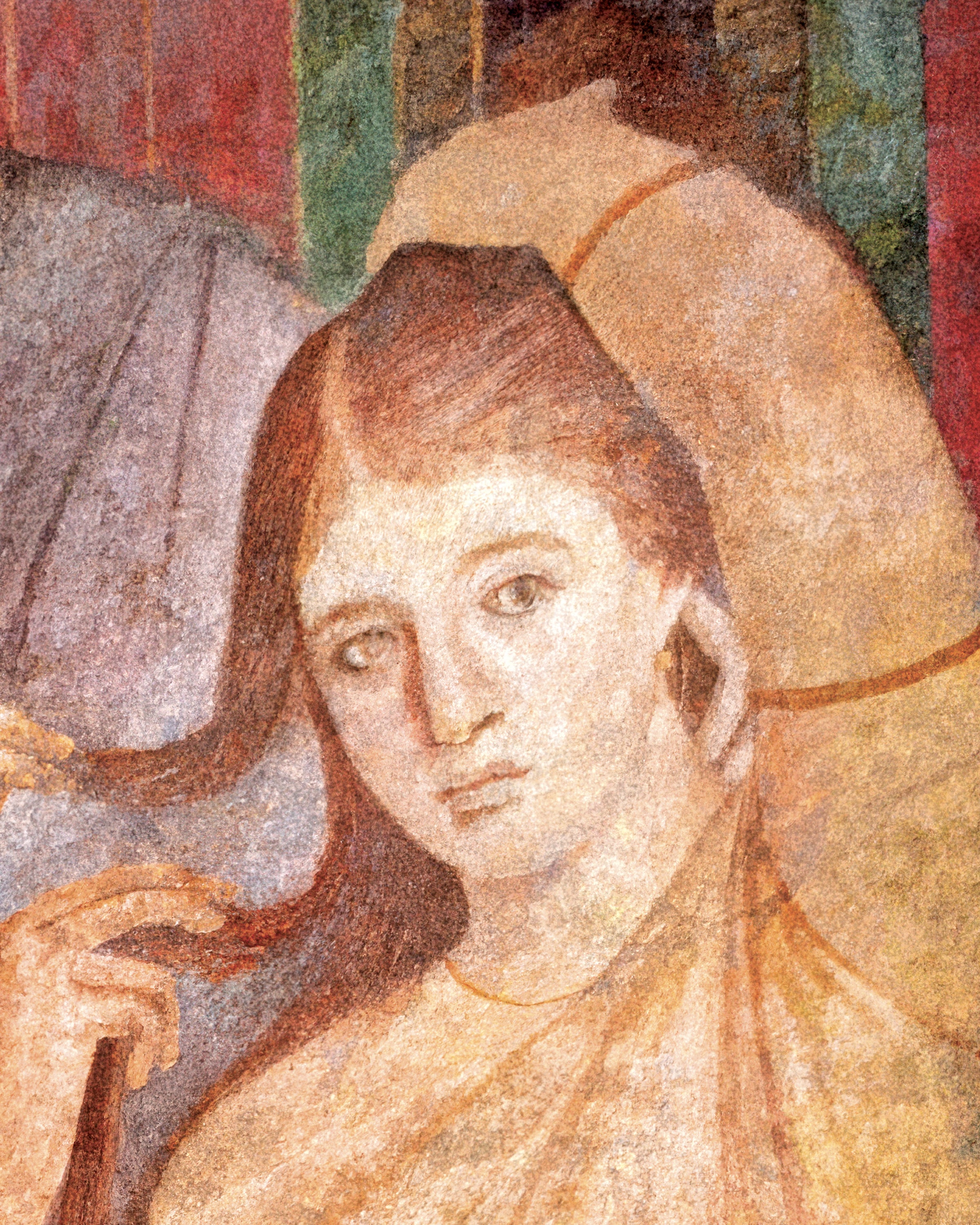 Mulher arrumando o cabelo pôster estiloso